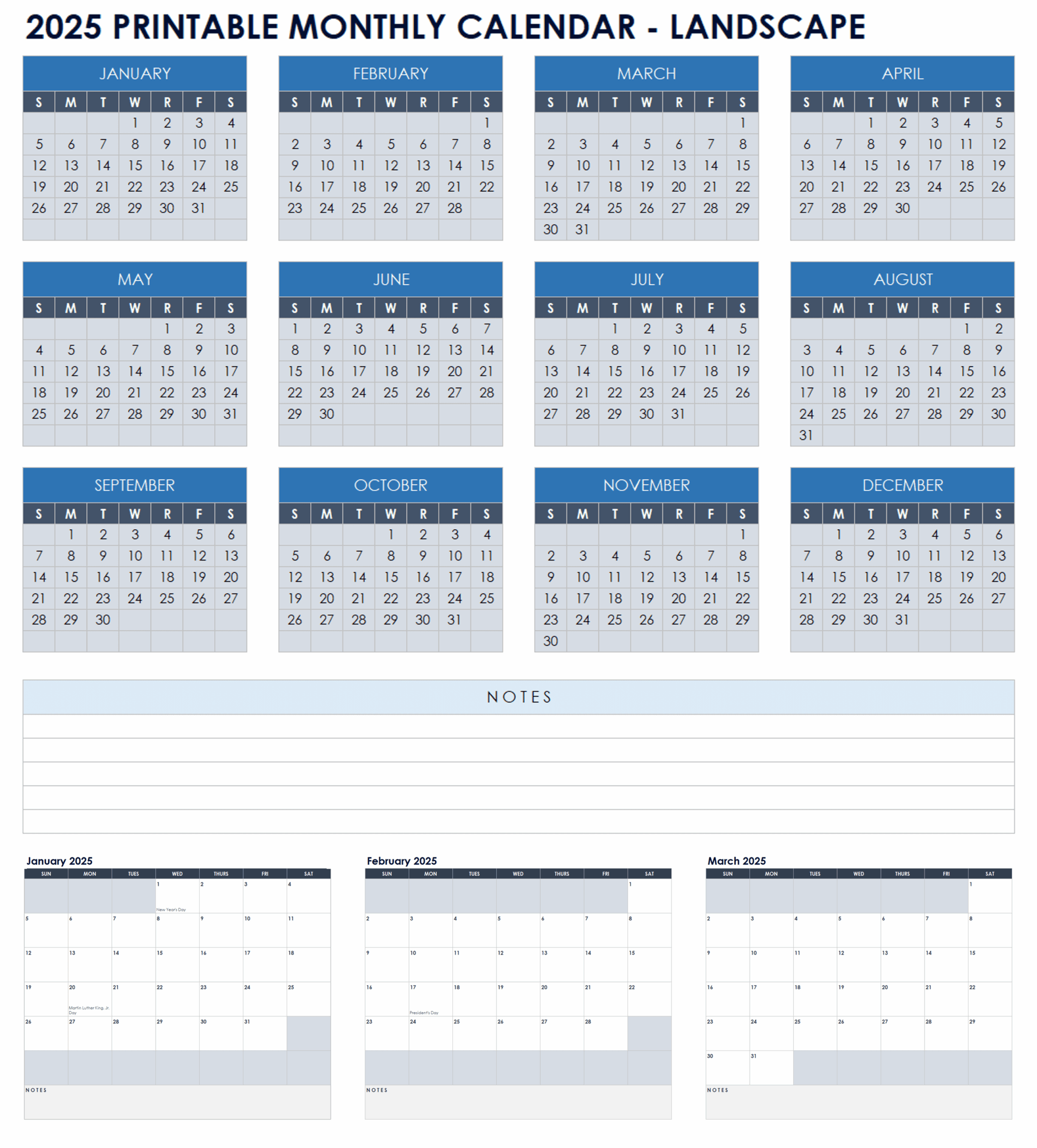 15 Free 2025 Monthly Calendar Templates Smartsheet