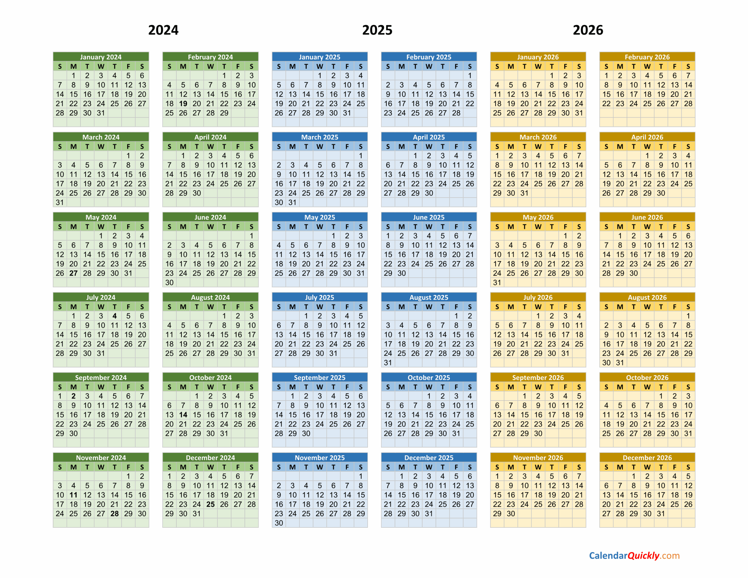 2025 2026 Calendar Printable