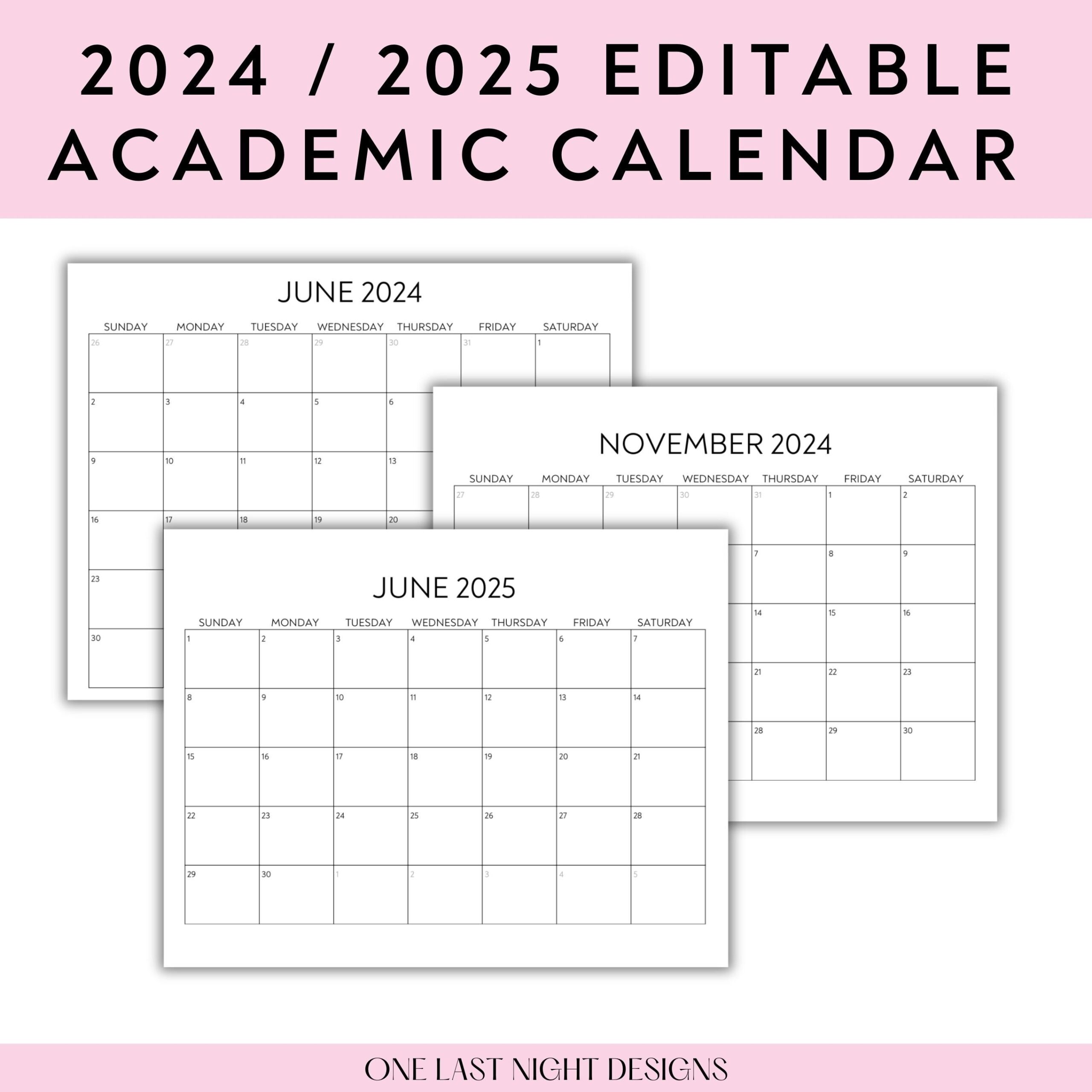 Free Printable Academic Calendar 2025