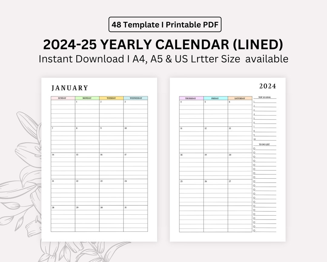 Free Printable Calendar 2025 2 Pages Per Month
