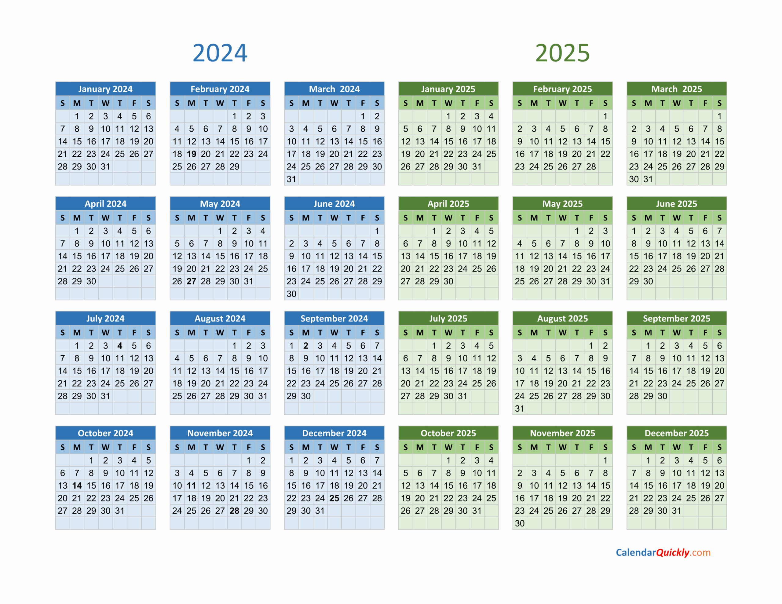 2024 And 2025 Calendar Calendar Quickly