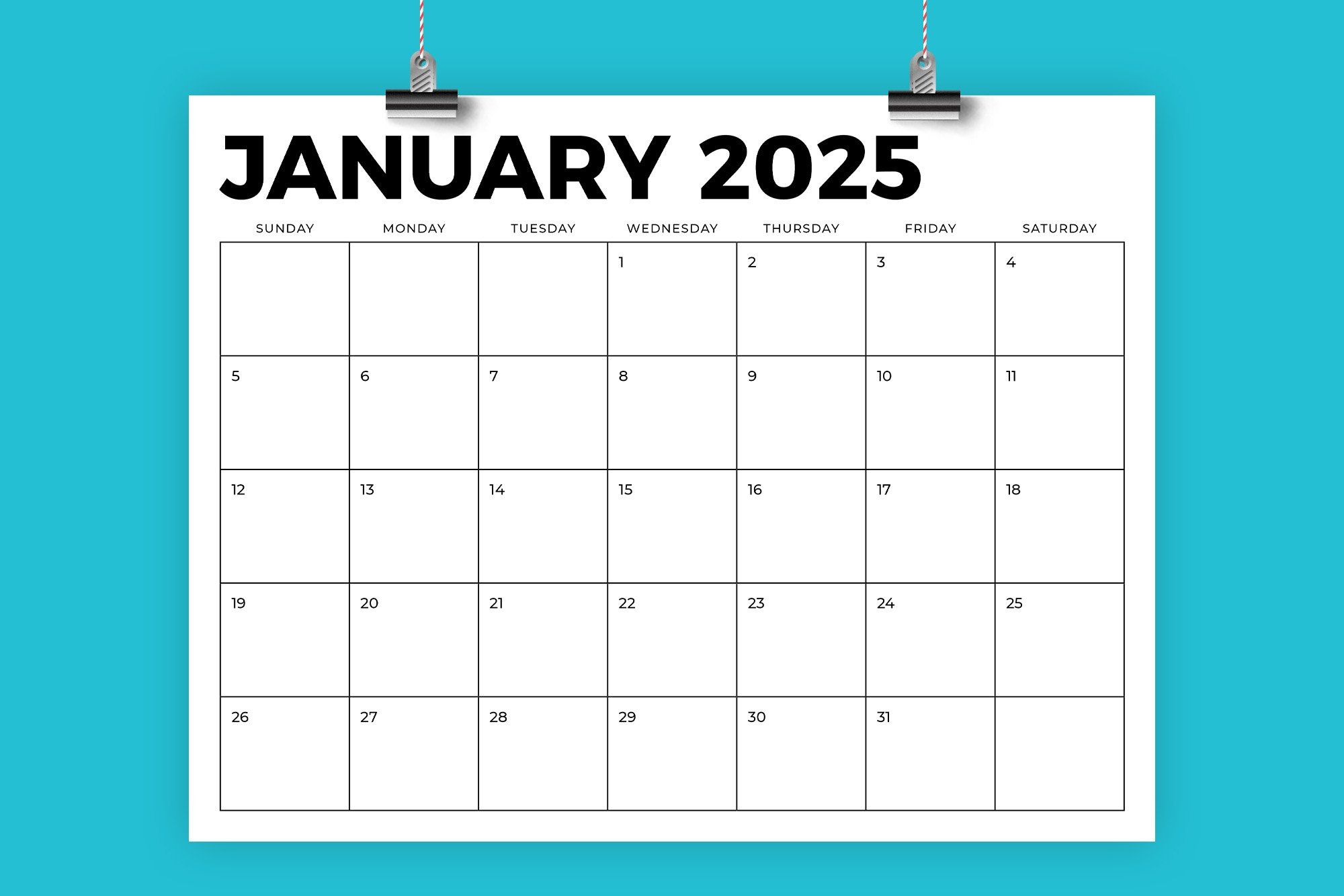 8 5 X 11 Calendar Printable December 2025