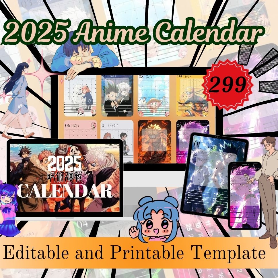 2025 Anime Calendar By Mavirginiacodiamat Raket PH