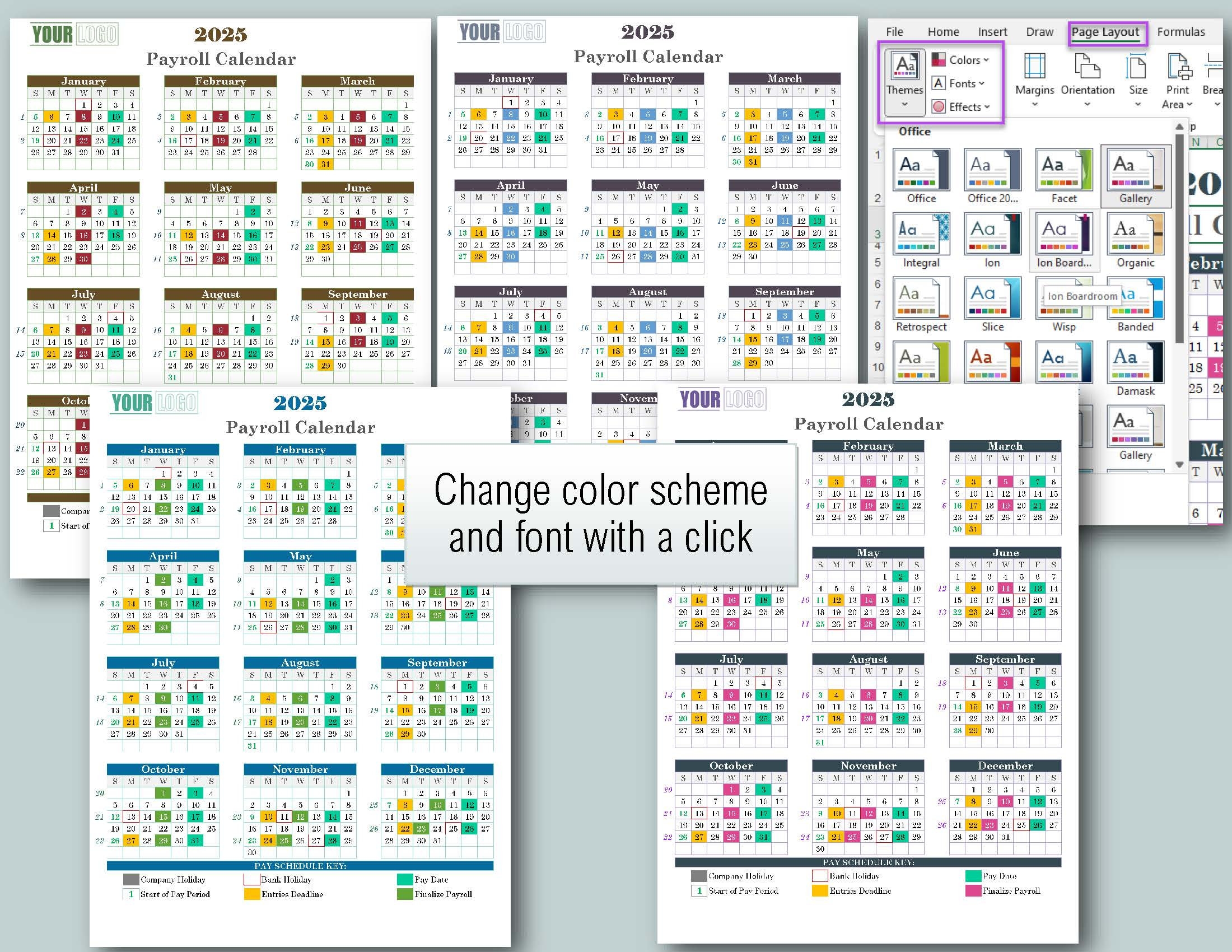 2025 Bi weekly Payroll Calendar U0026 Schedule Template excel Download printable Etsy