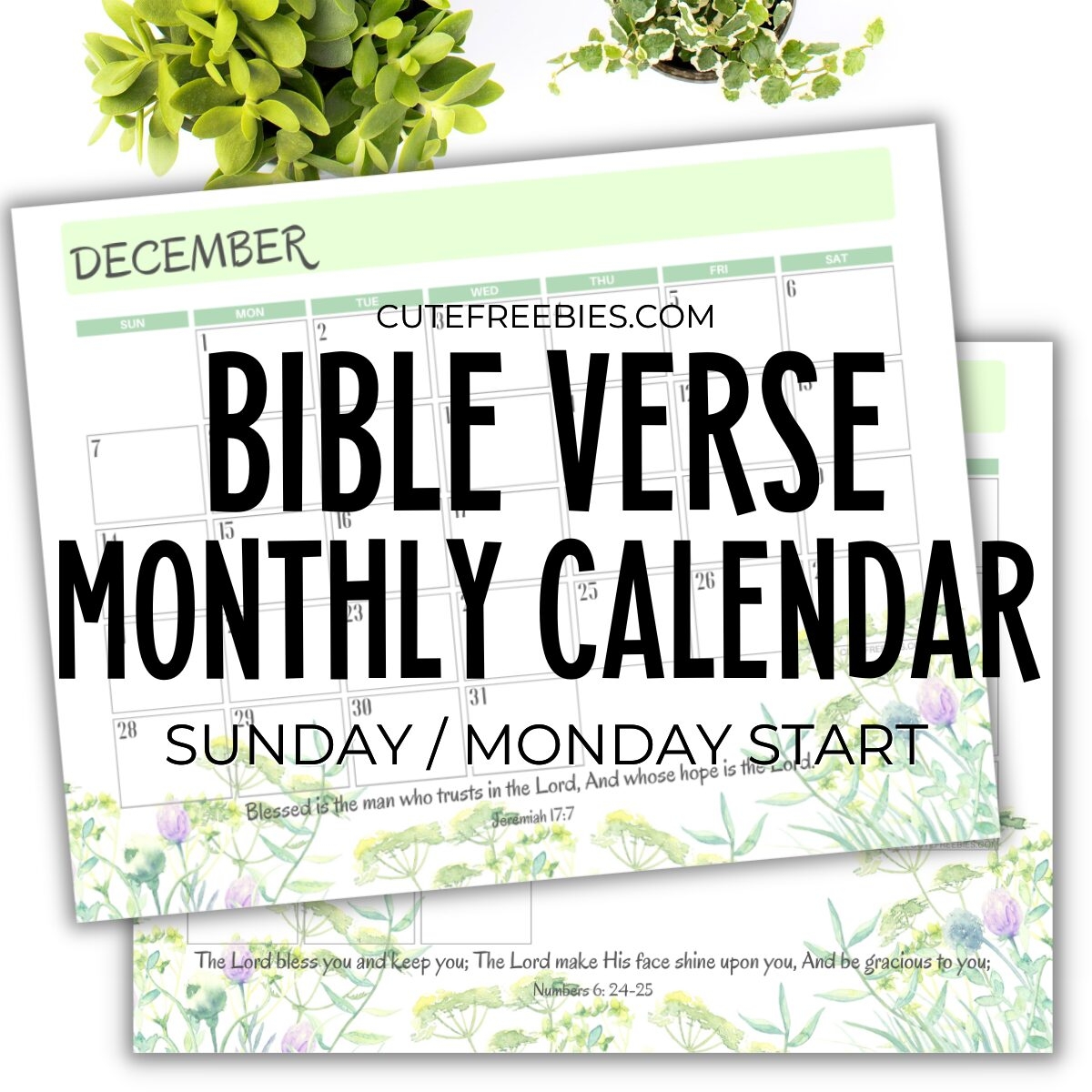 2025 Bible Verse Calendar Free Printable Cute Freebies For You