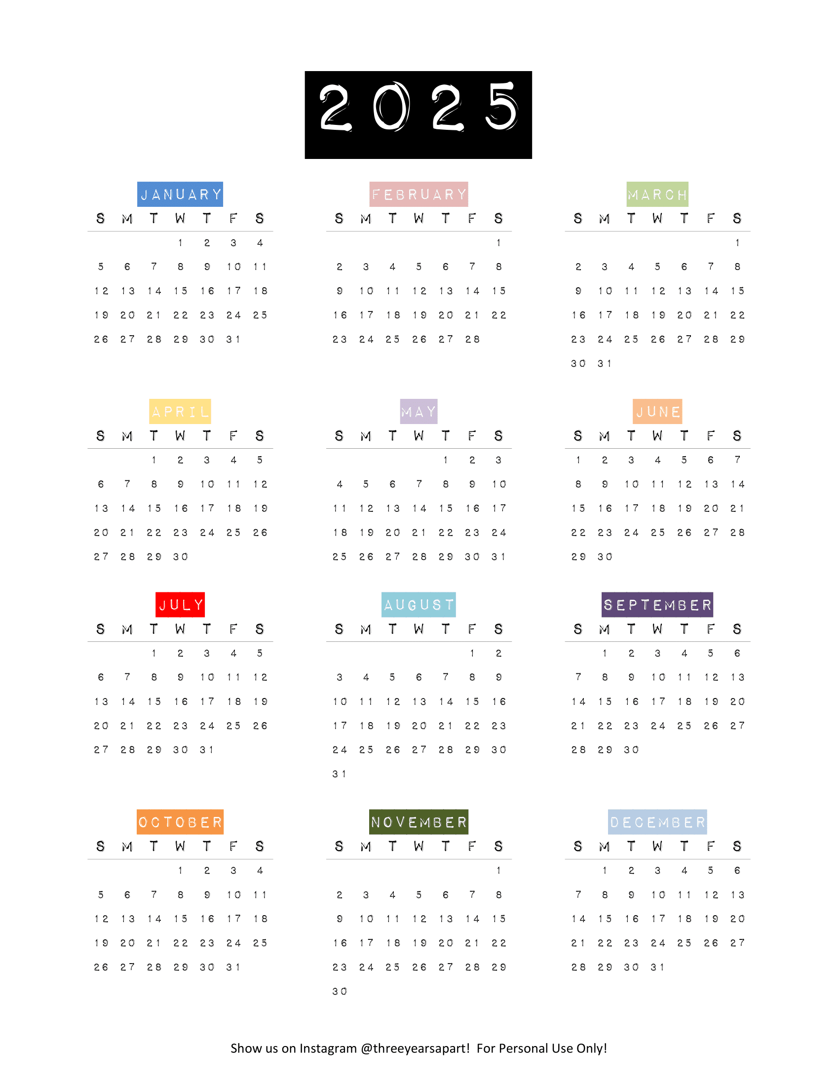 2025 Calendar Free Printable Bullet Journal And Planner Free 