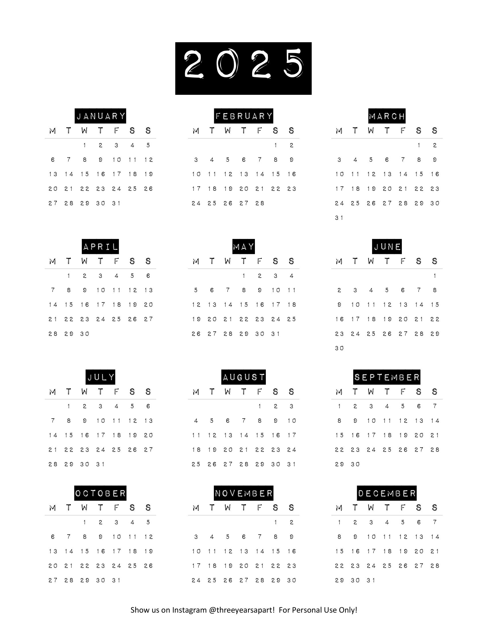 2025 Calendar Free Printable Bullet Journal And Planner Free 