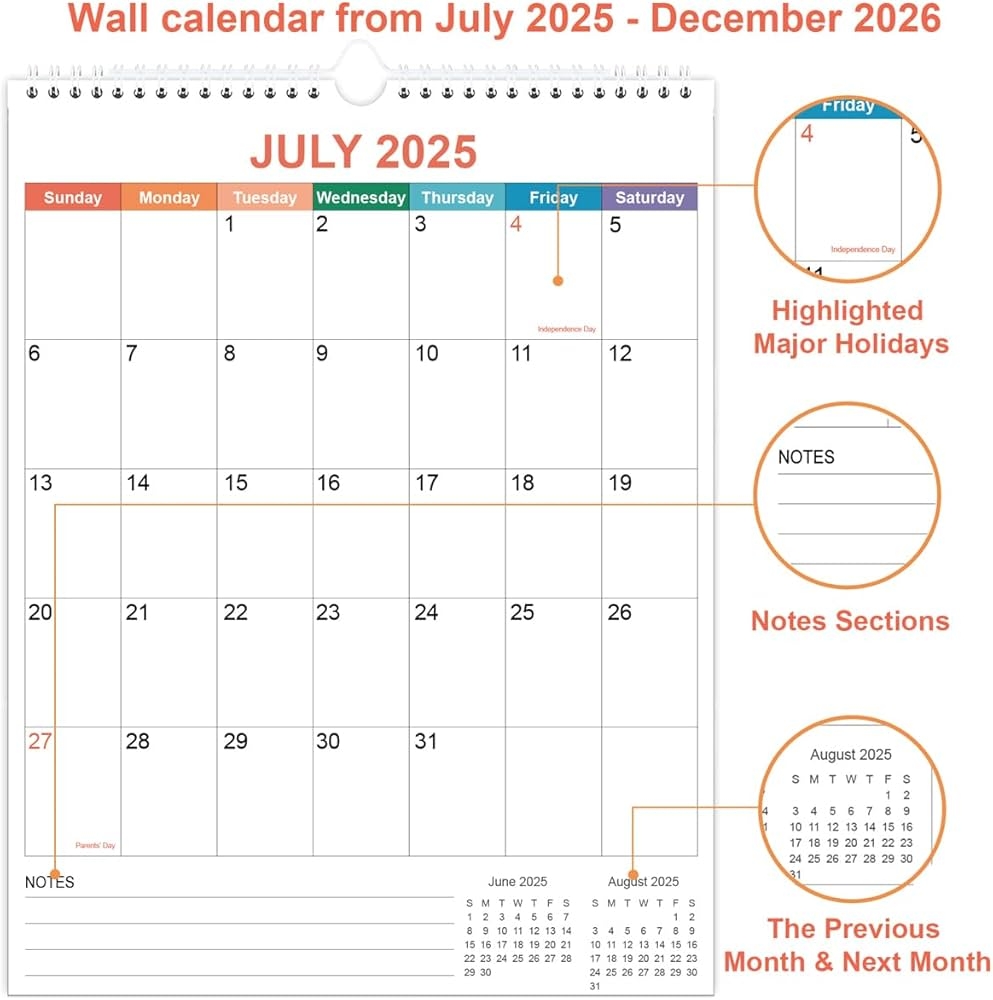 2025 Calendar Wall Calendar 2025 From January 2025 December 2025 12 Months Calendar With Twin Wire Binding U0026 Hanging Hook 8 5
