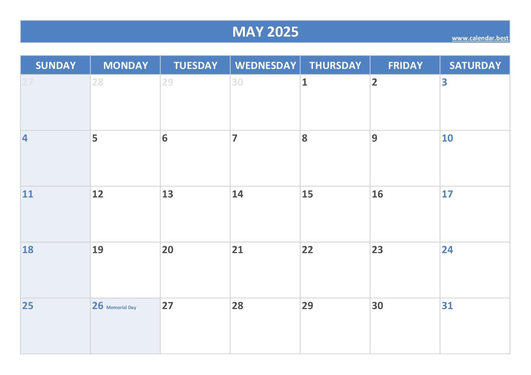2025 Calendar With Holidays US Federal Holidays 
