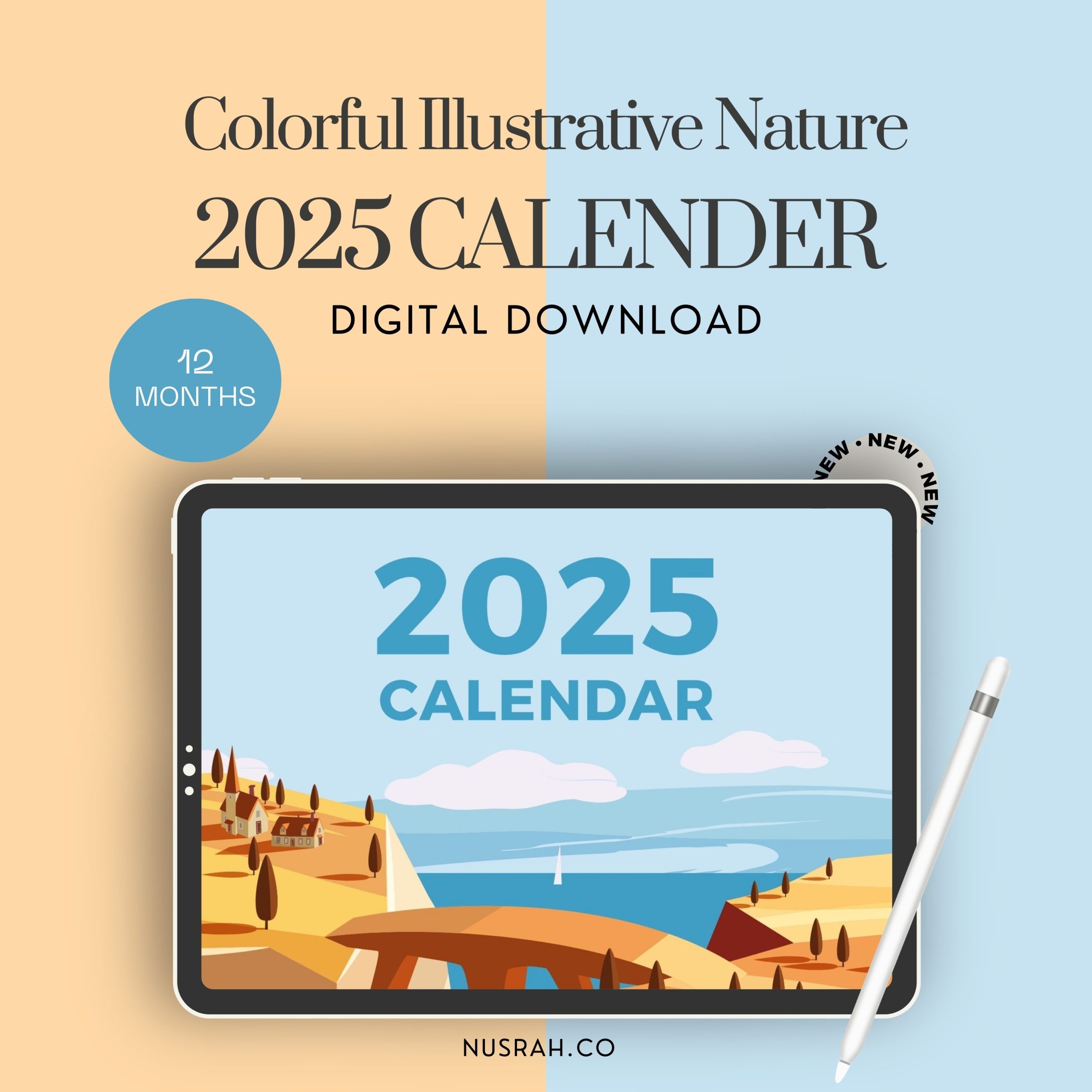 2025 Colorful Illustrative Nature Calendar Nusrah co NG