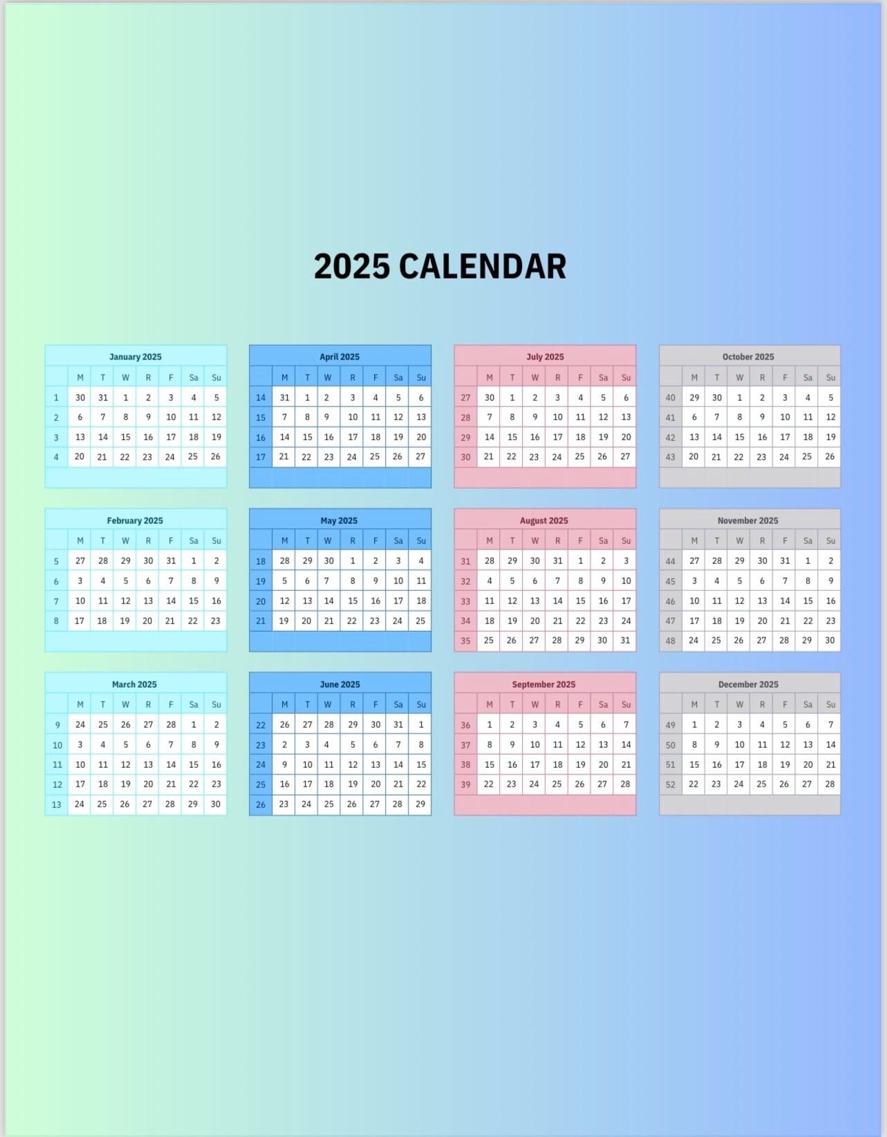 Free Printable Calendar 2025 Blue Plaid