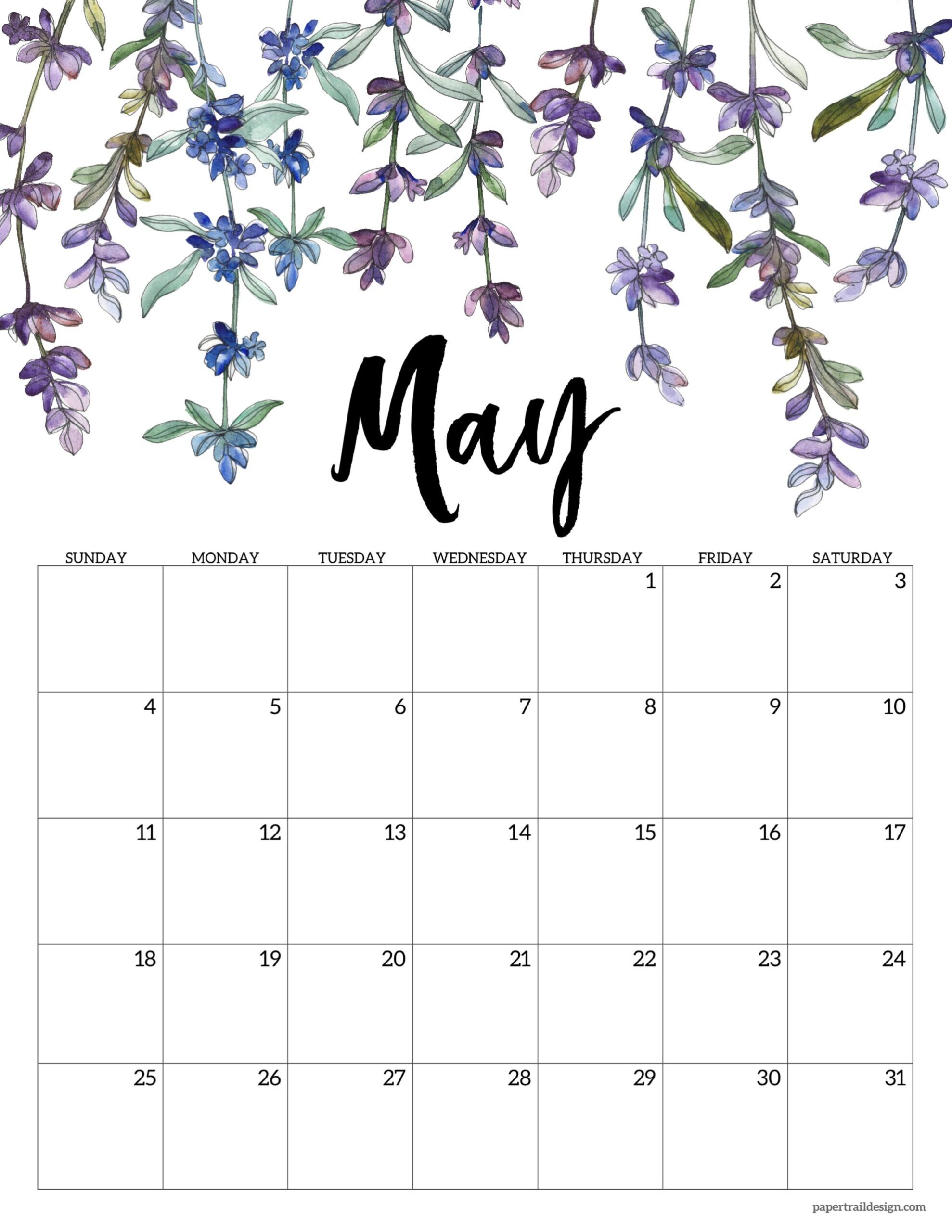 Free Printable 4x6 Floral Calendar 2025