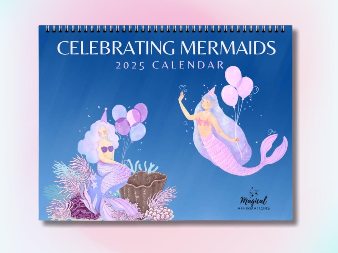 2025 Mermaid Wall Calendar Watercolor Mermaids For Girls Back To School U0026 Birthday Gifts Mermaid Lover Gift Cute Ocean themed Decor Etsy