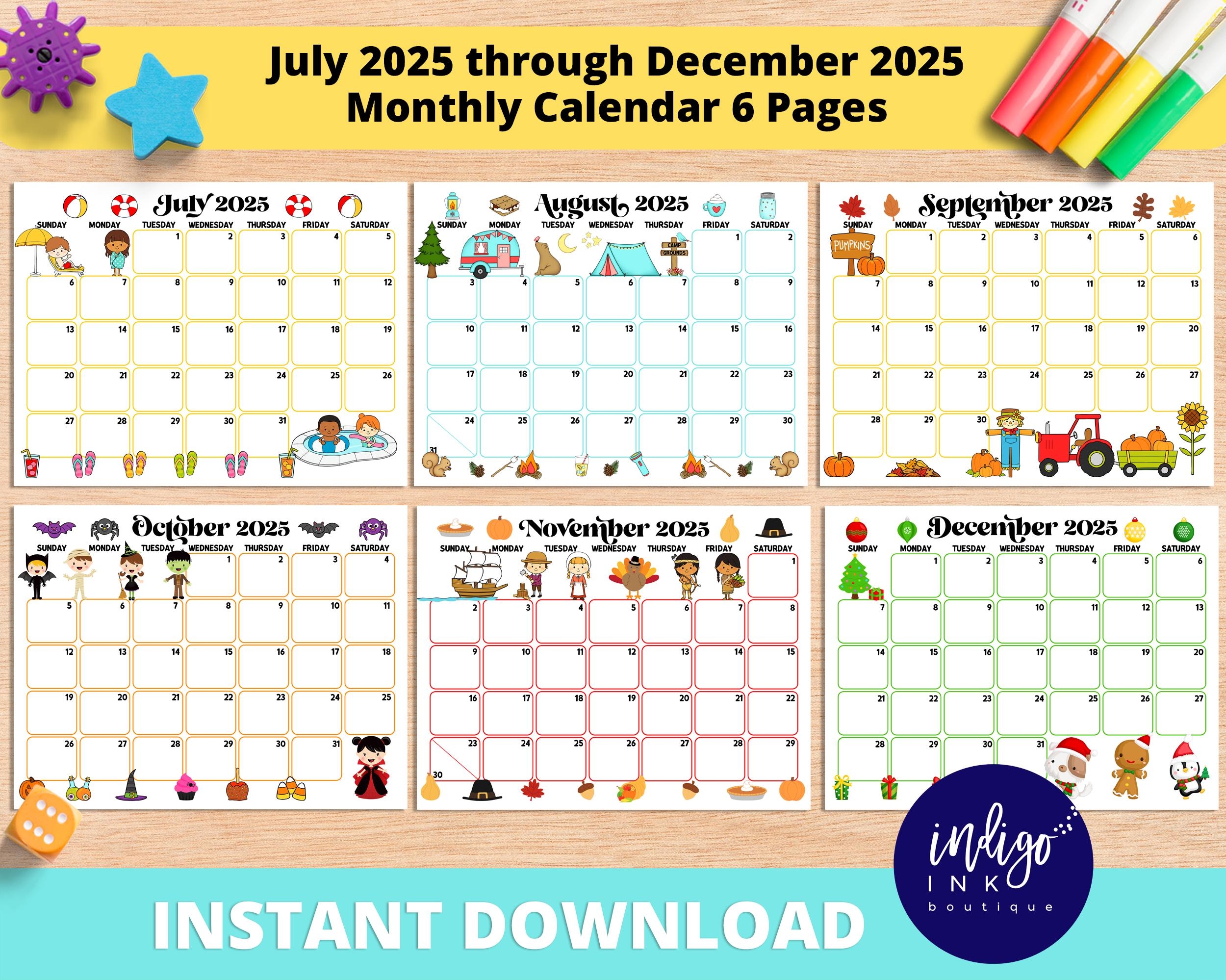 Agusut December 2025 And 2025 Monthly Calendar Printable