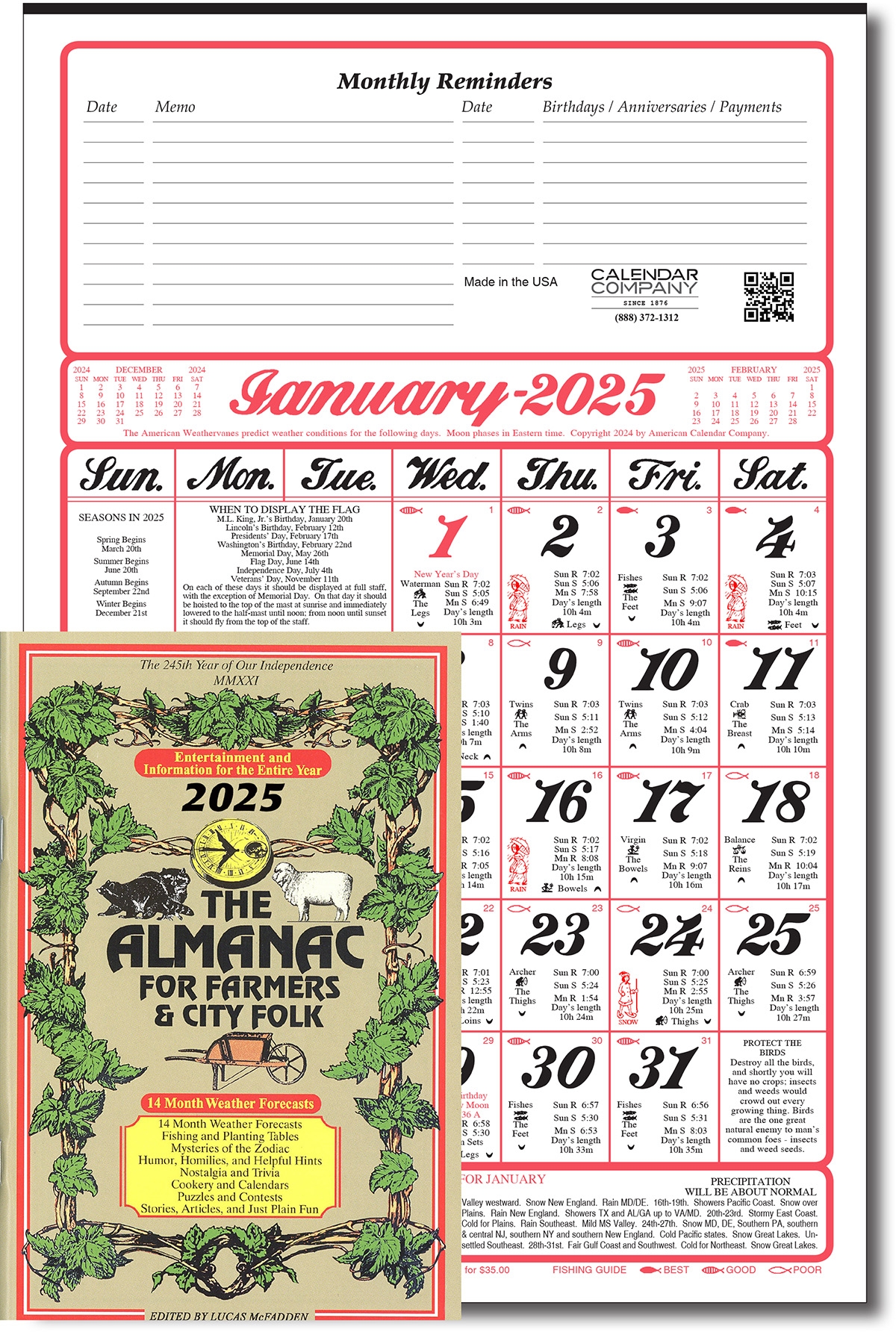 2025 Old Fashioned Almanac Calendar And Almanac Book For Farmers And City Folk Buy 1 Calendar Company