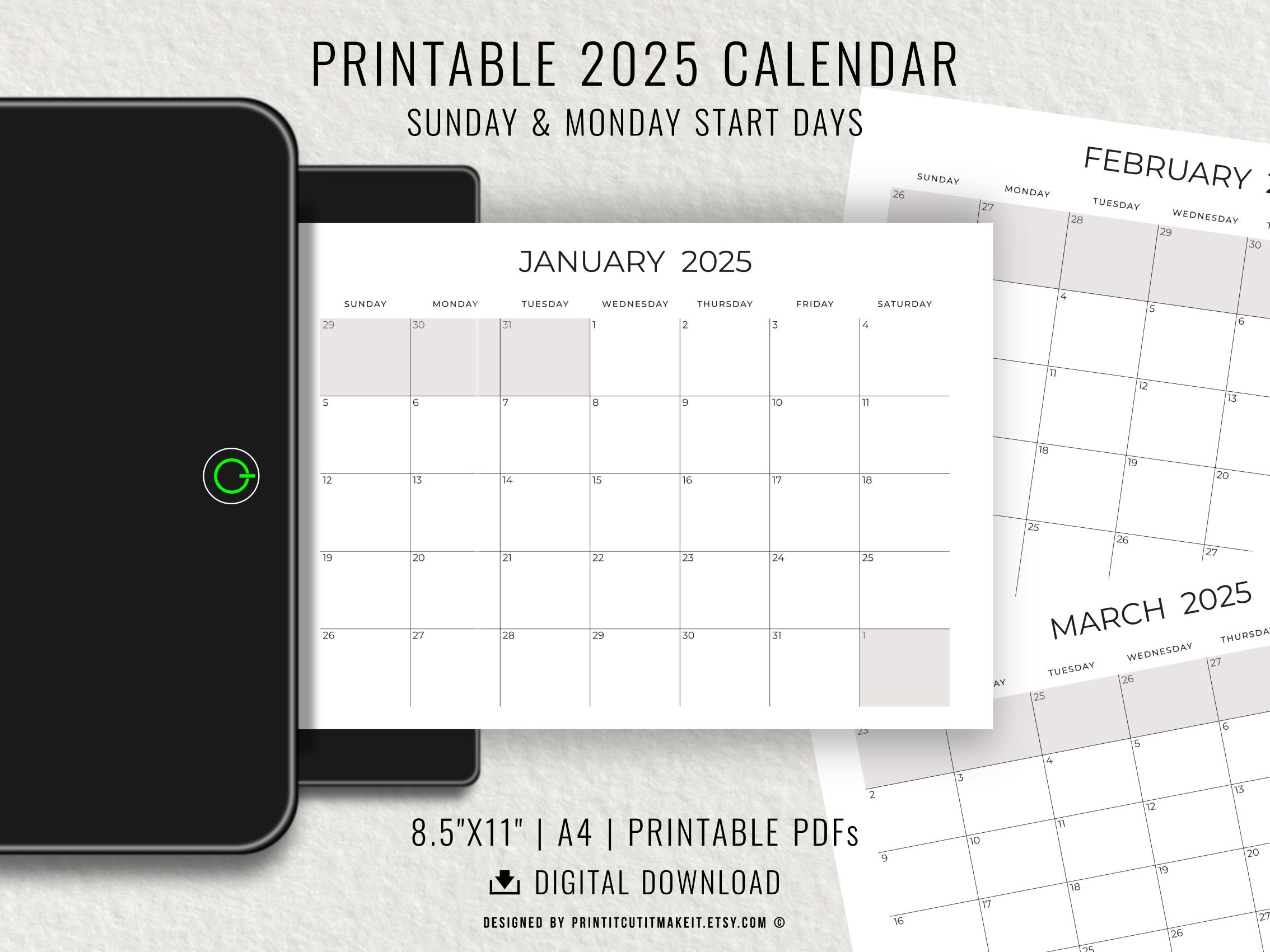 Free Printable 2025 Calendar With Sunday High Lightes
