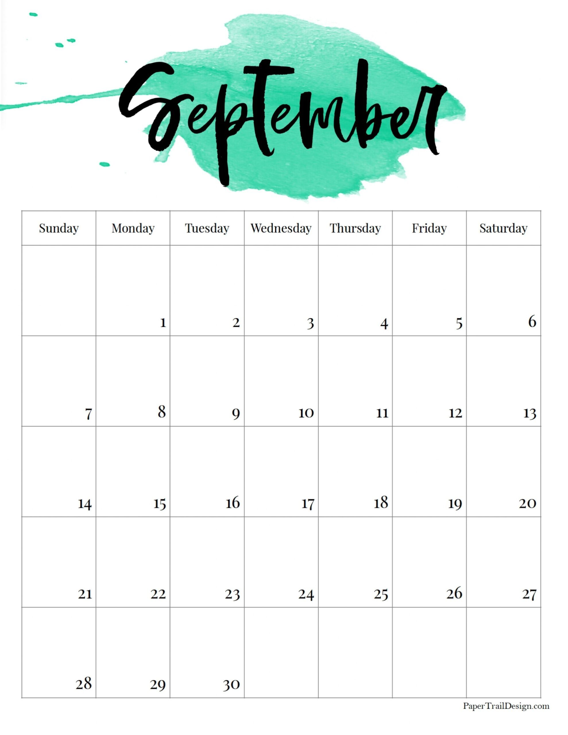 2025 Printable Calendar Watercolor Paper Trail Design