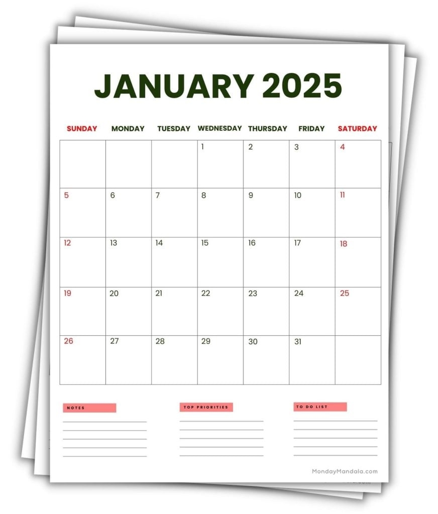 2025 Printable Calendars 56 Free PDF Printables 
