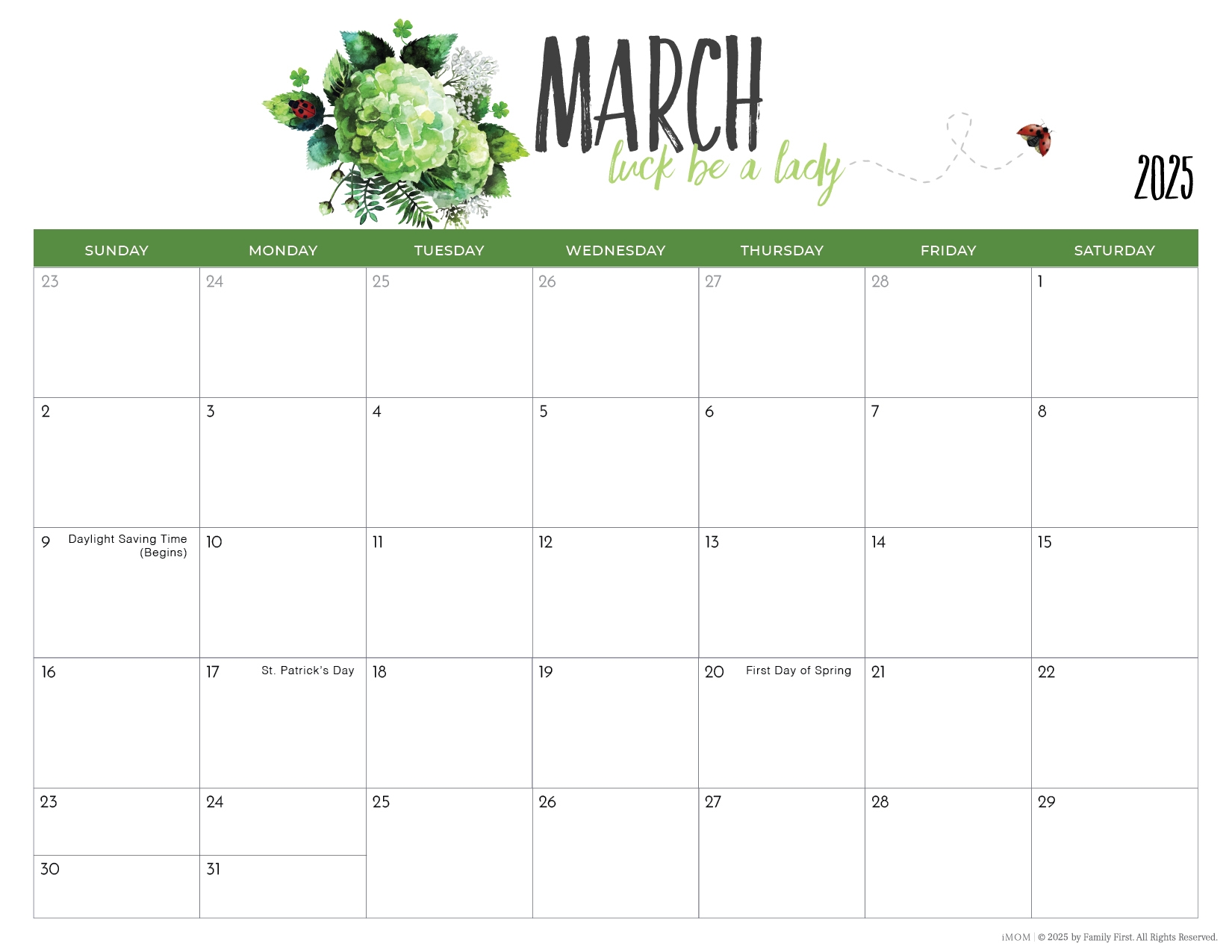 2025 Printable Calendars For Moms IMOM