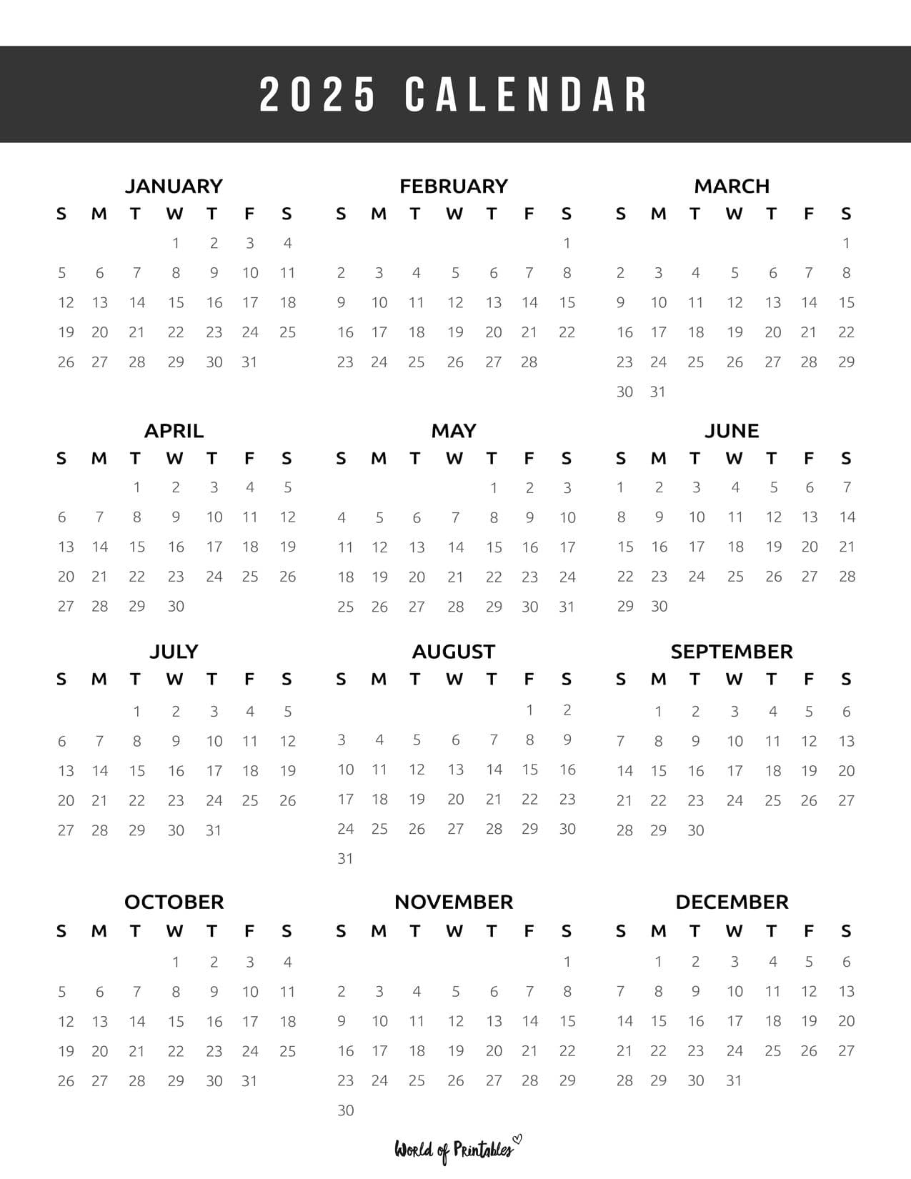 2025 Year Calendars 70 Best Printables World Of Printables