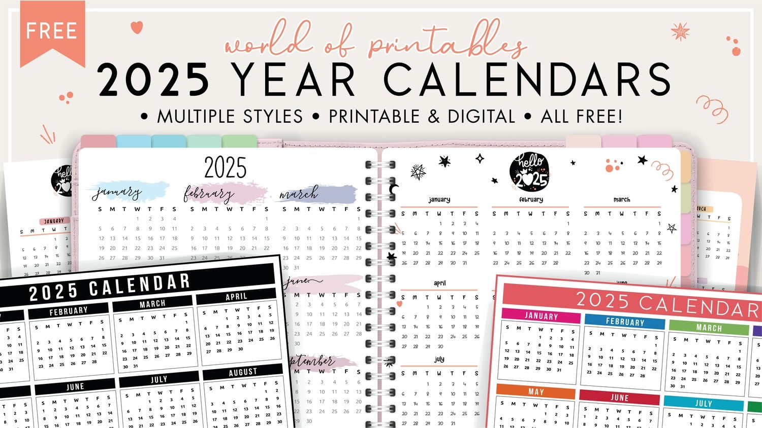 Free Printable 2025 Calendar With Holidays 4 Months Per Page