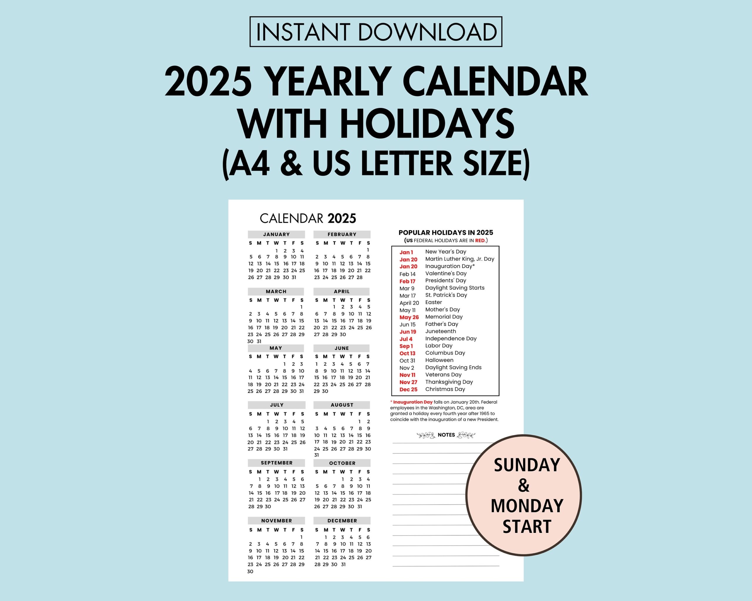 Free Printable 2025 Calendar With Holidays Ireland
