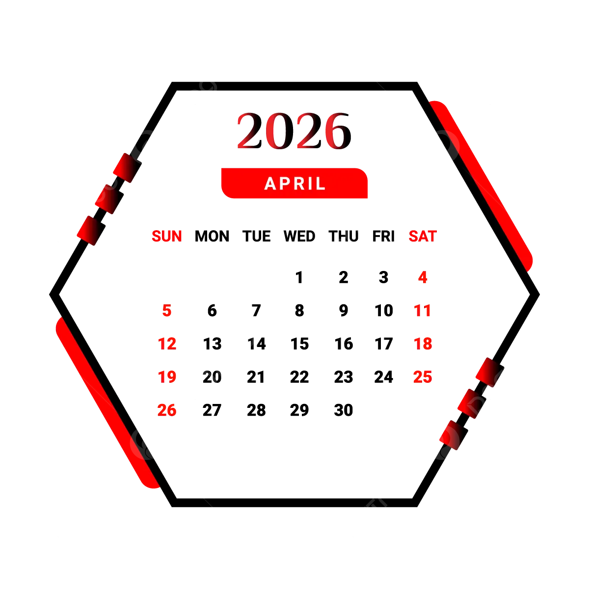 Free Printable April 2026 Calendar With Clip Art