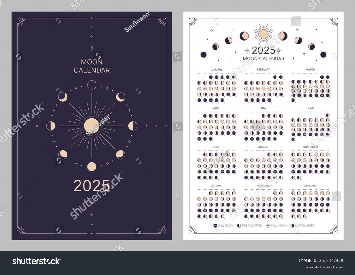 6 Hundred Moon Calendar 2025 Royalty Free Images Stock Photos 
