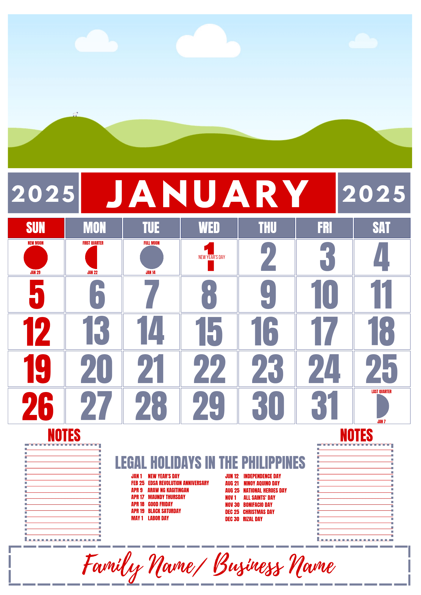 November 2025 Philippine Calendar Printable