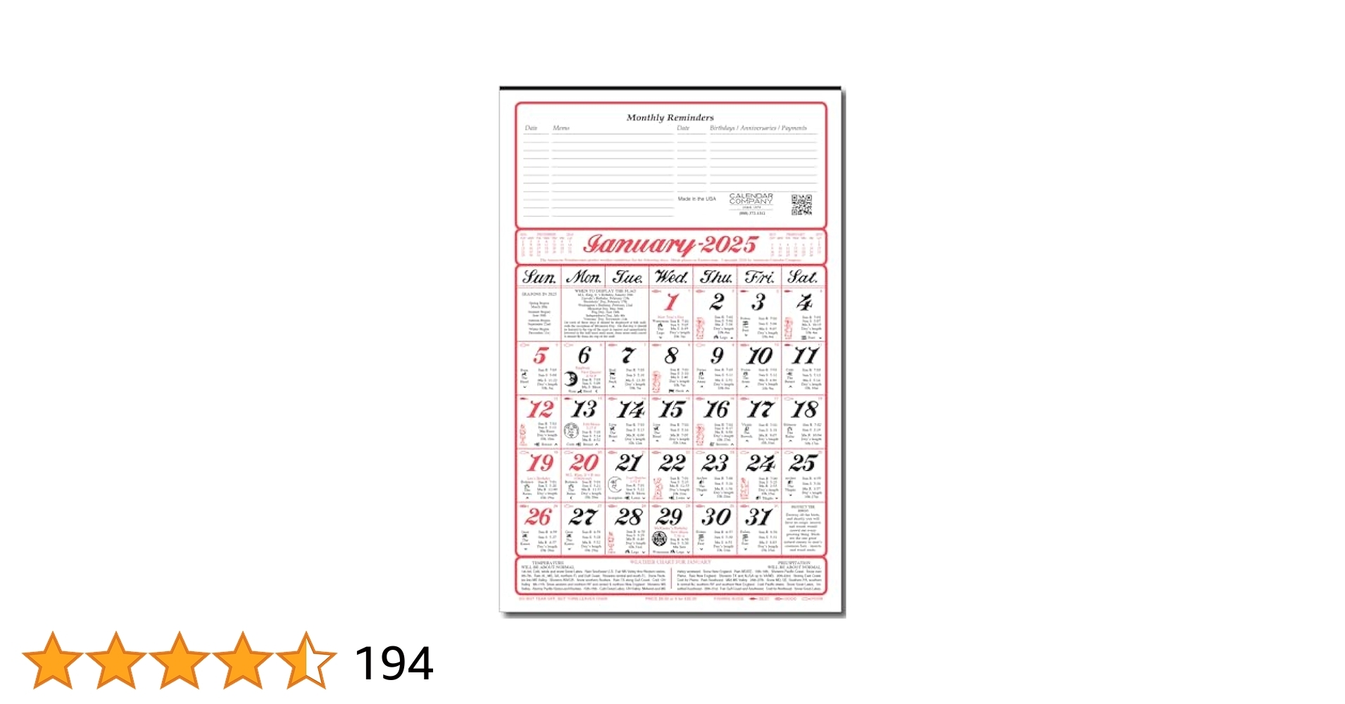Amazon Calendar Company 2025 America s Original Almanac Calendar Office Products