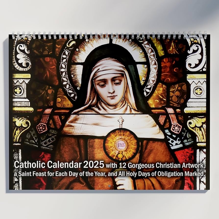 Amazon Catholic Calendar 2025 Wall Calendar With 12 Christian Artwork Saints Feasts And All Holy Days Of Obligation Marked V3 Office Products