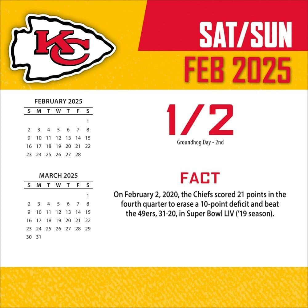 Amazon TURNER SPORTS Kansas City Chiefs 2025 Box Calendar 
