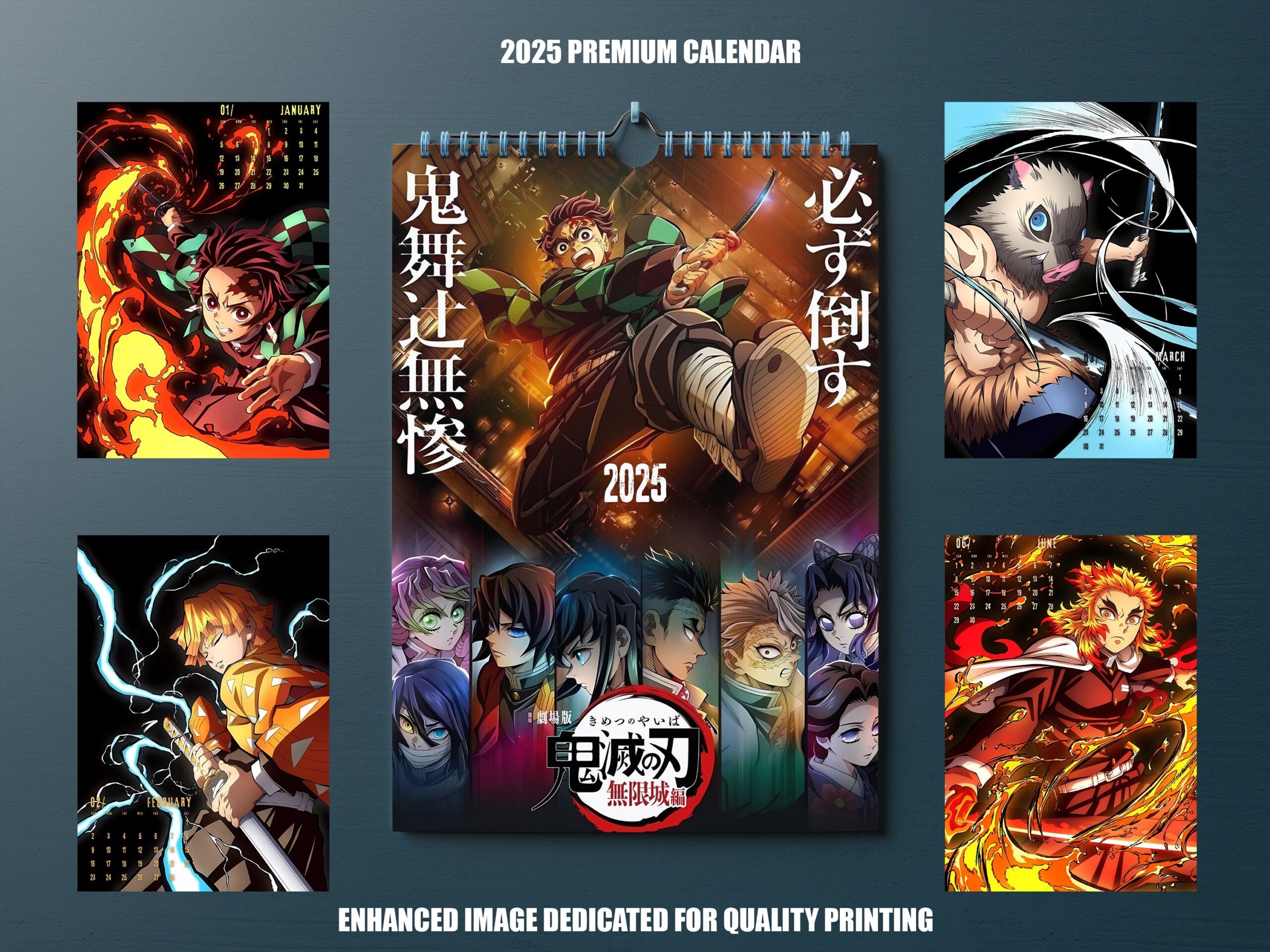 Anime Calendar 2025 Version 2 DEMON SLAYER Digital And Printable 