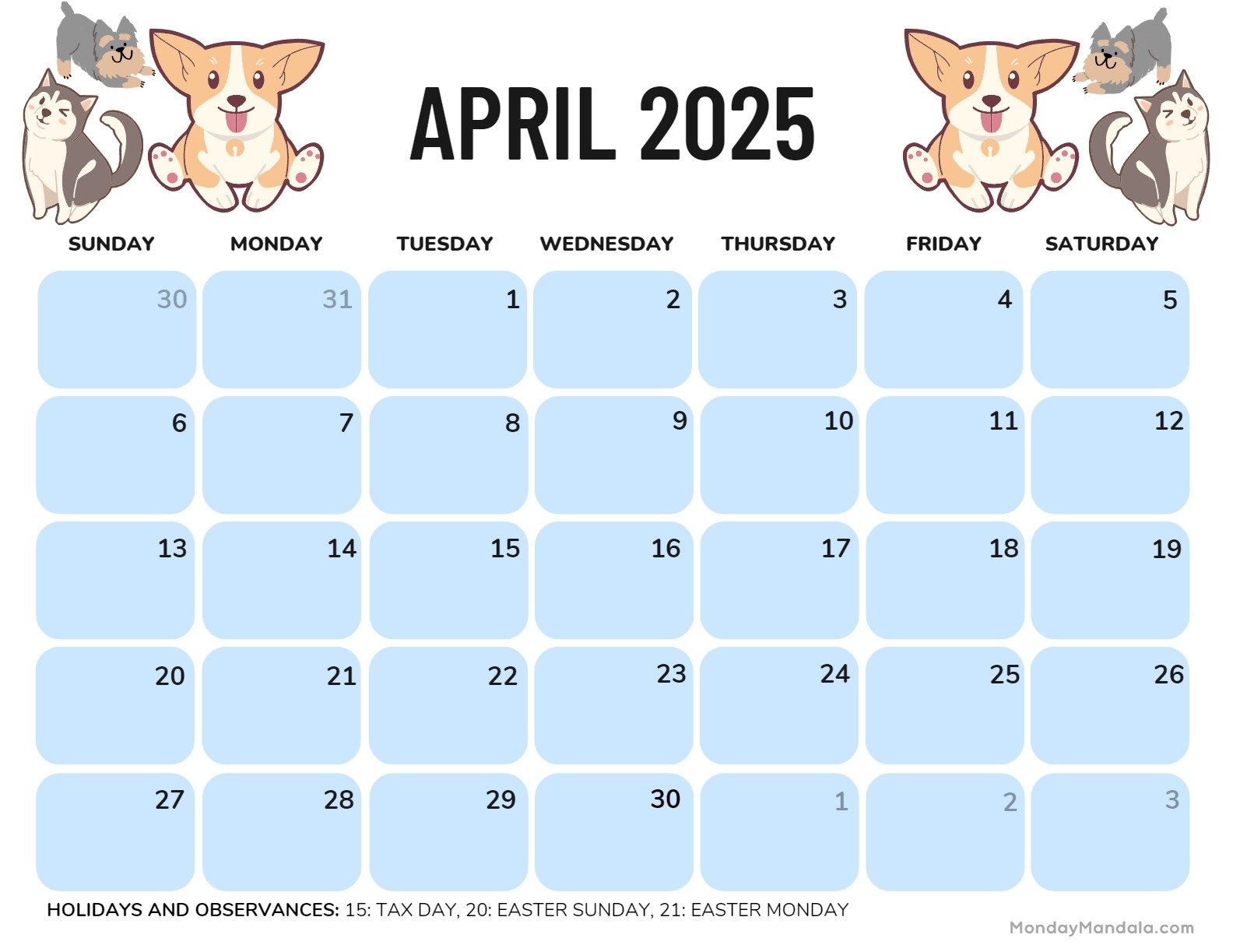 April 2025 Calendar 52 Free PDF Printables 