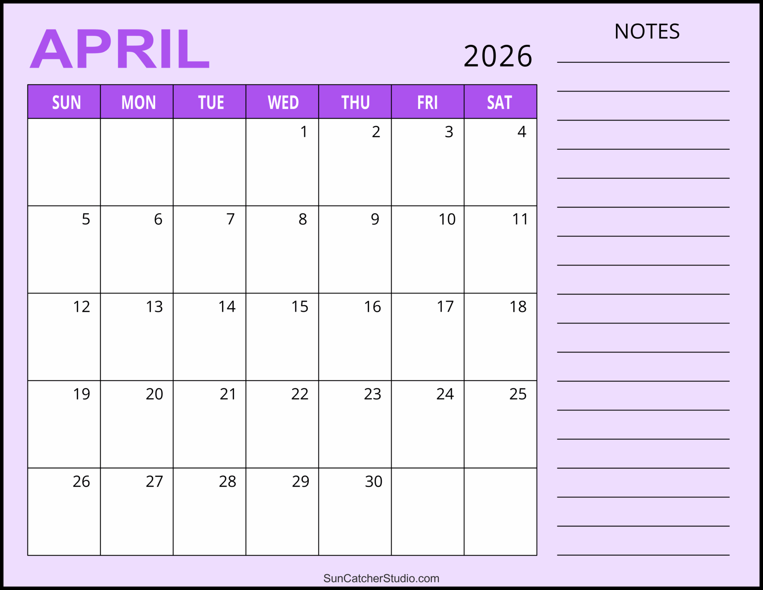 April 2026 Calendar Free Printable Free Printables Monograms 