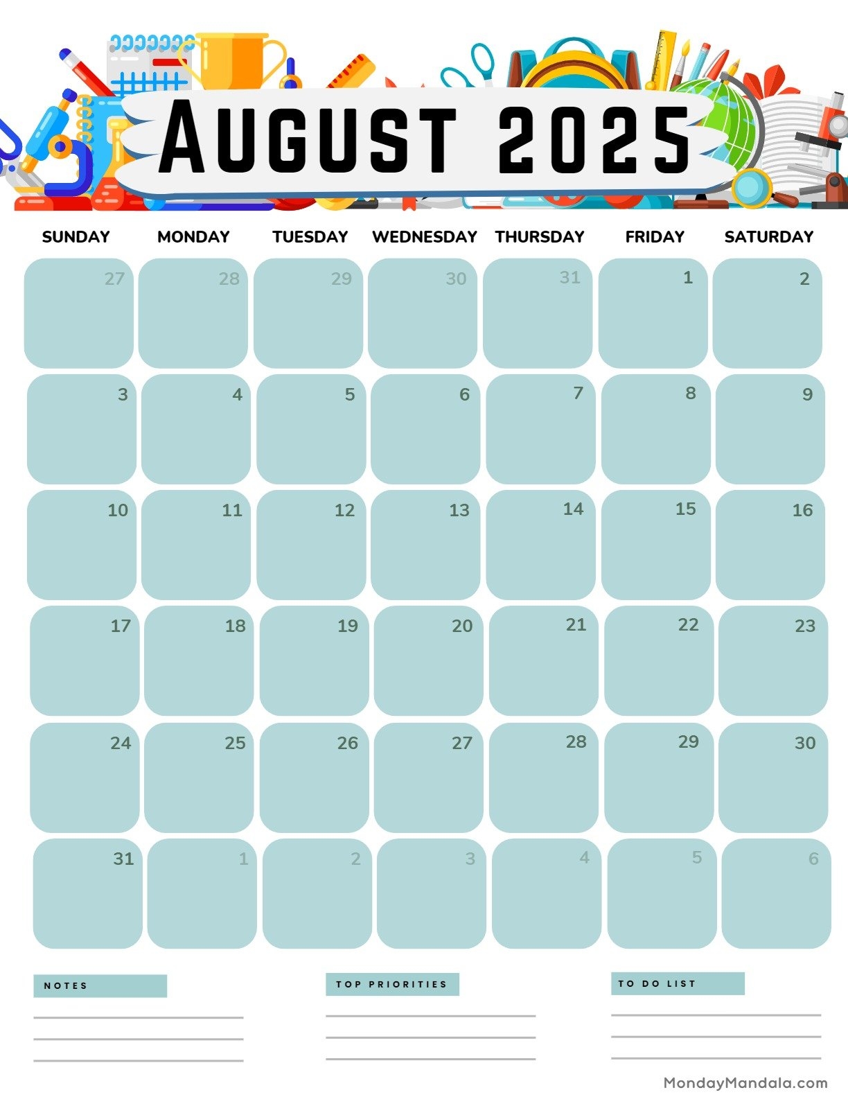 August 2025 Calendar 52 Free PDF Printables 