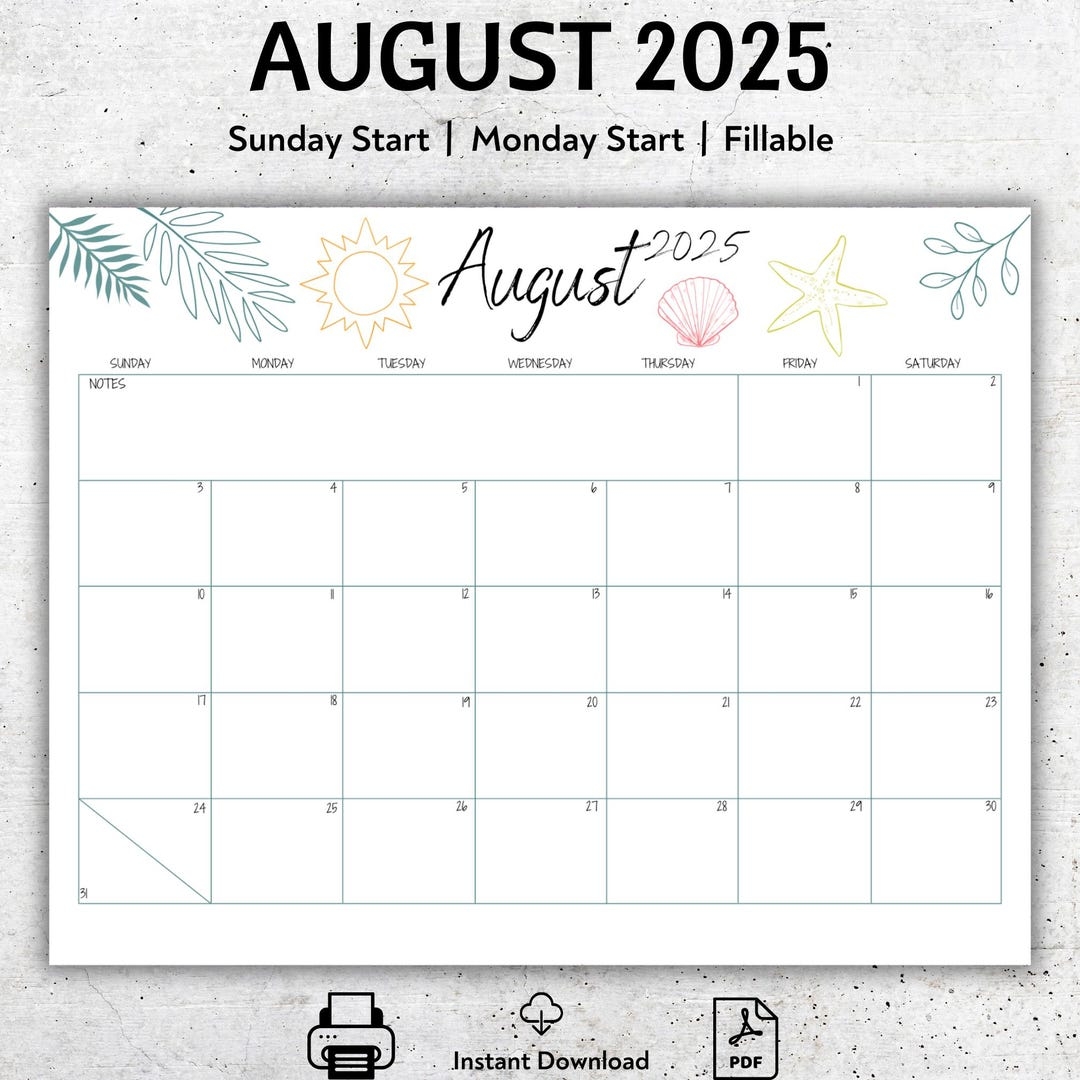 Free Printable Black And White Calendar Aug 2025