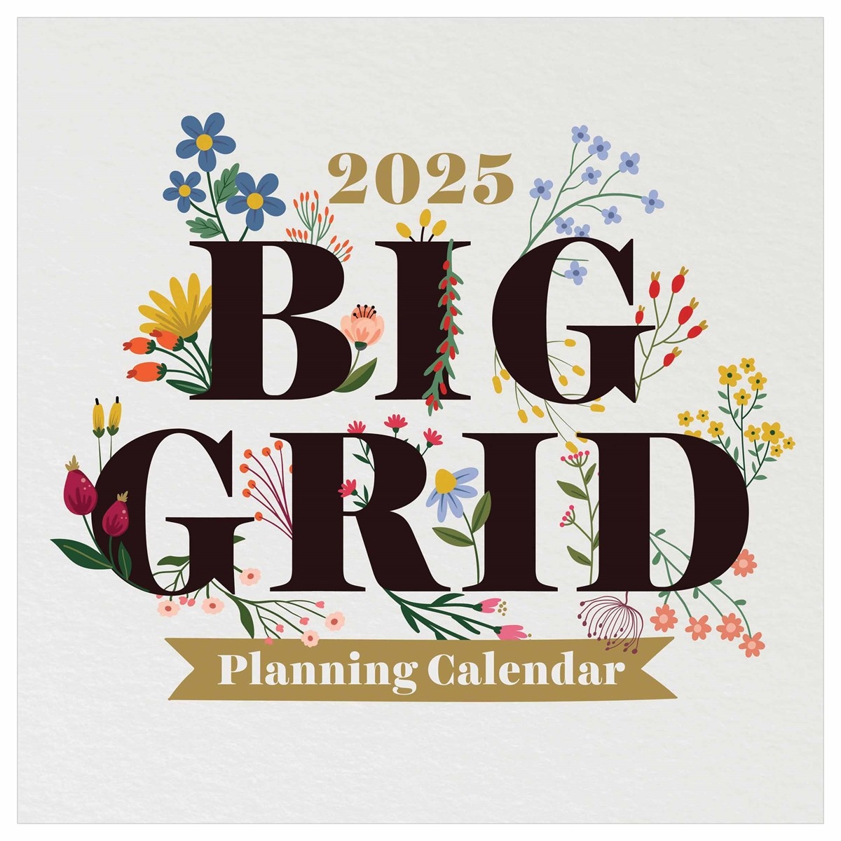 Big Grid Floral Calendar 2025
