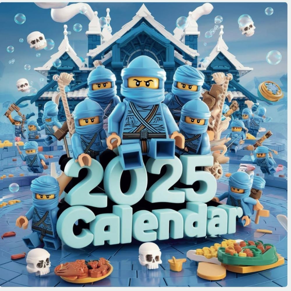 Calendar 2025 Four Ninjas Looking Ahead To New Year Superhero Go For Gift On Holidays birthdays Kalender Calendario Calendrier