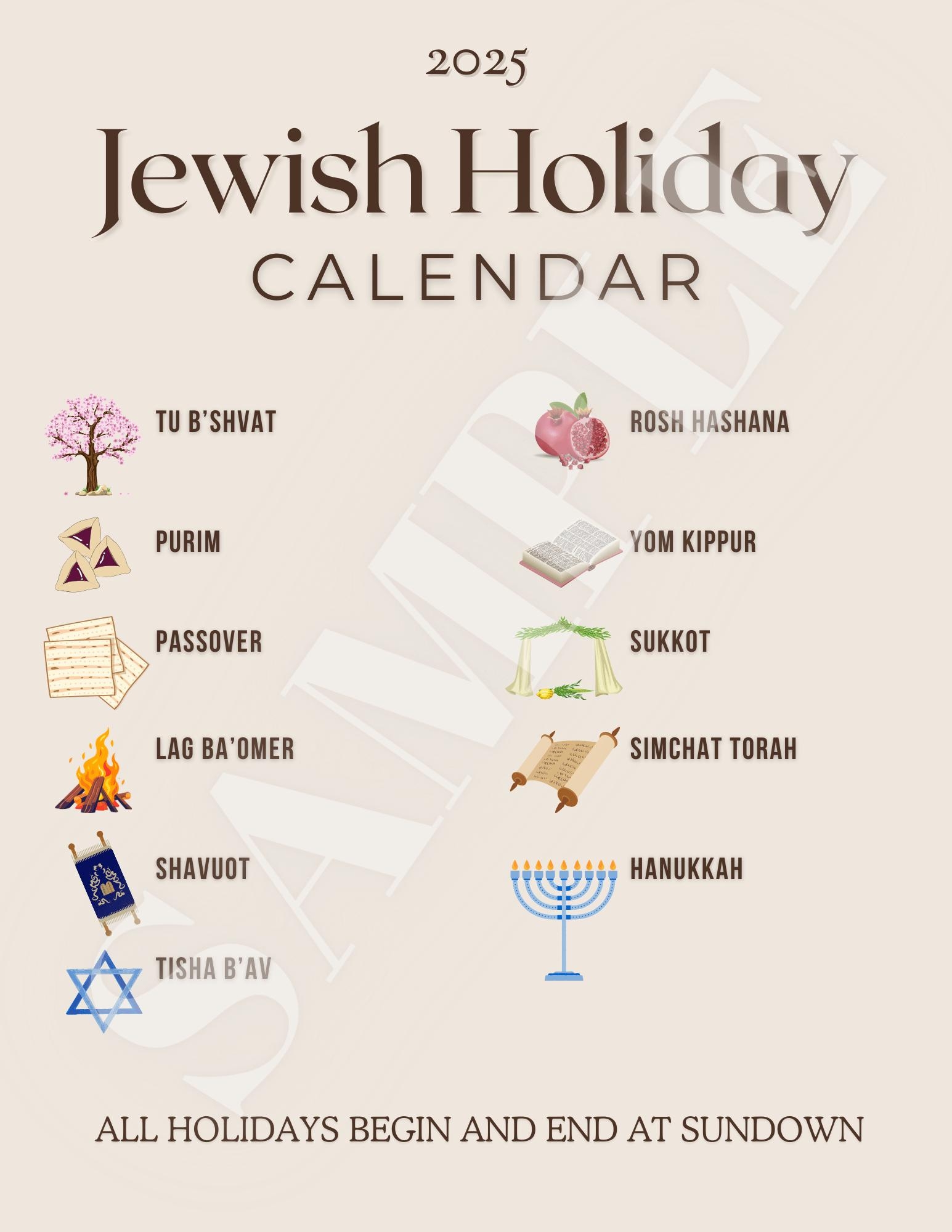 October Jewish Calendar 2025