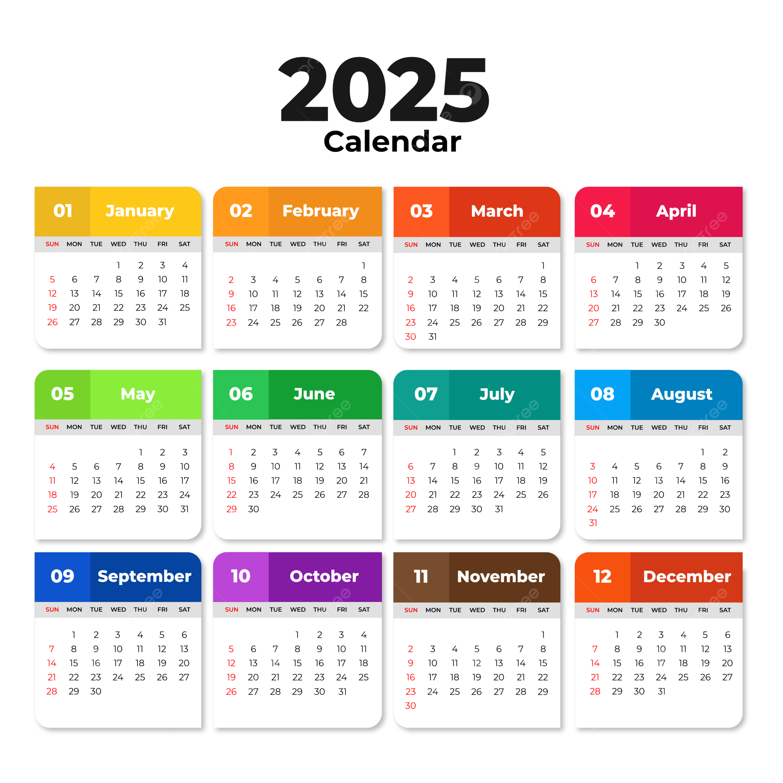 Calendar 2025 PNG Transparent Images Free Download Vector Files Pngtree
