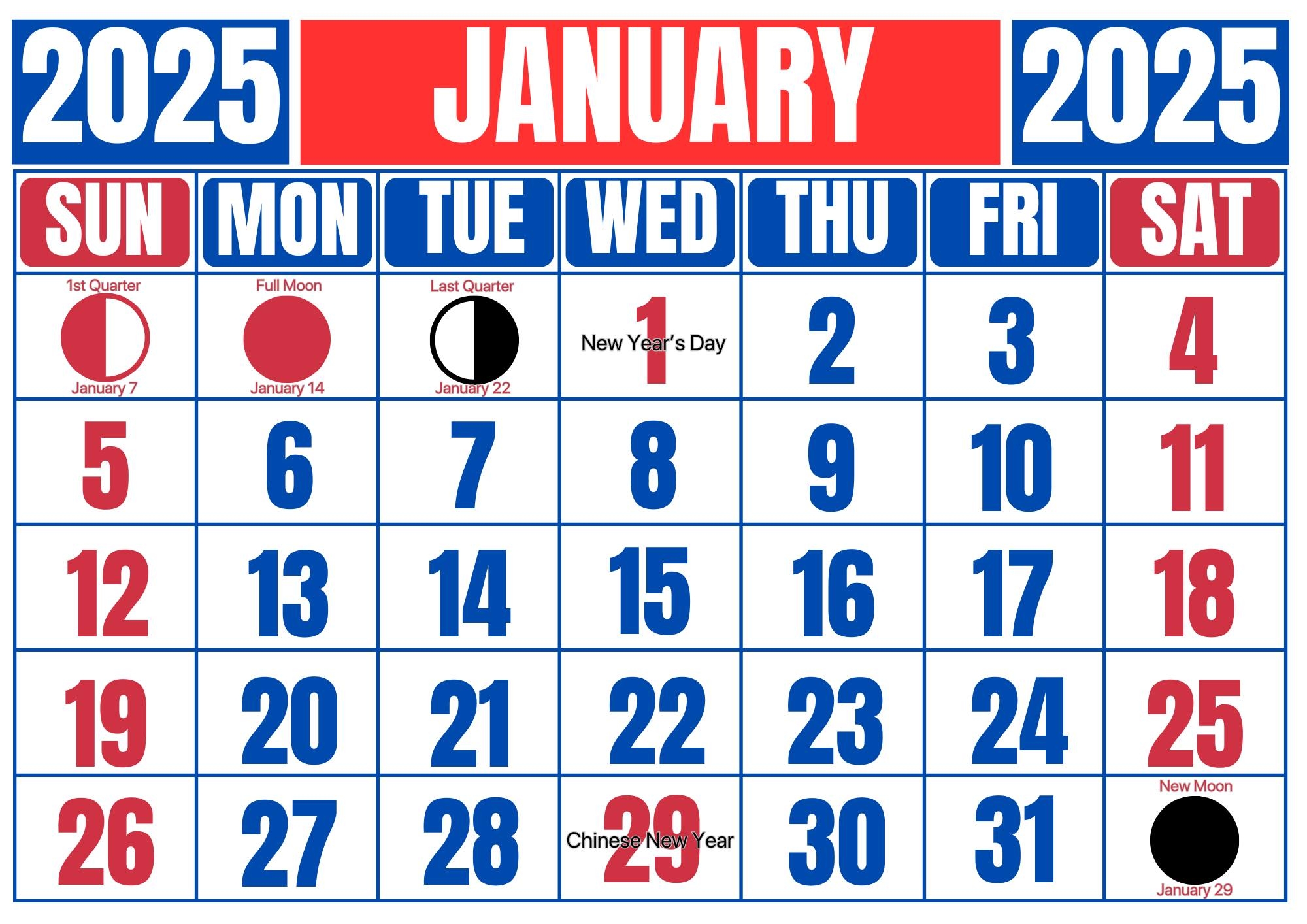 Calendar 2025 With Ad Page With Moon Phasing And Holidays By 