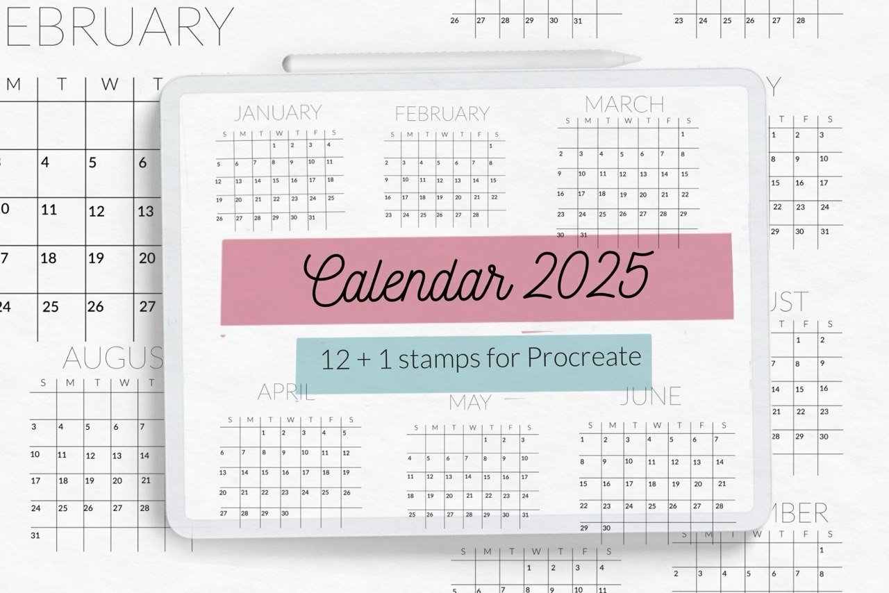 Calendar Grids 2025 Stamps Brushes For Procreate 4445685 