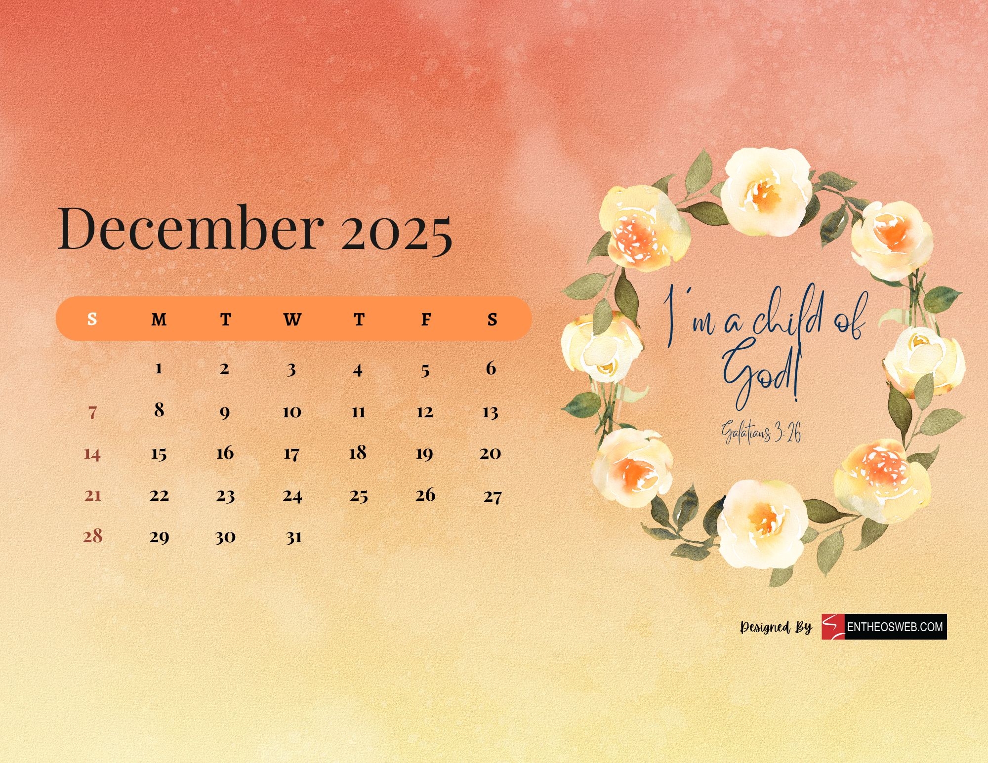 December 2025 Calendar Free PDF Printables EntheosWeb