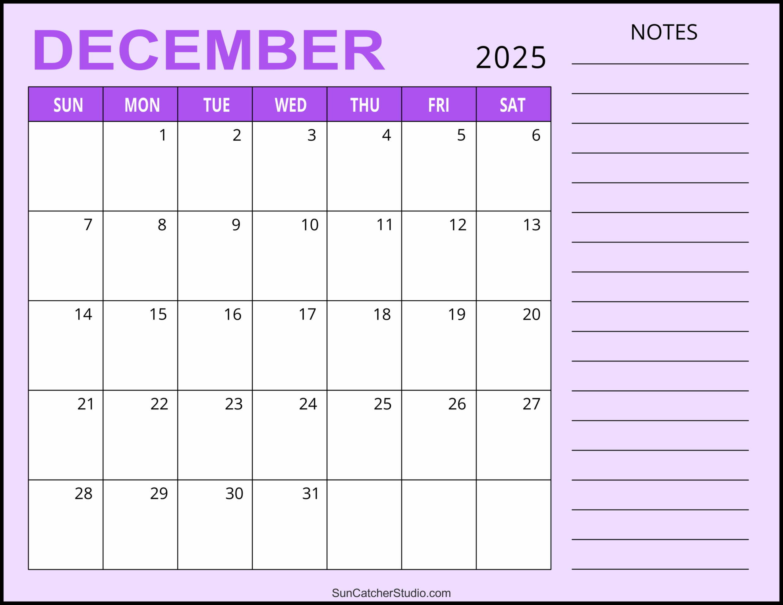 December 2025 Calendar Free Printable Free Printables Monograms Design Tools Patterns U0026 DIY Projects