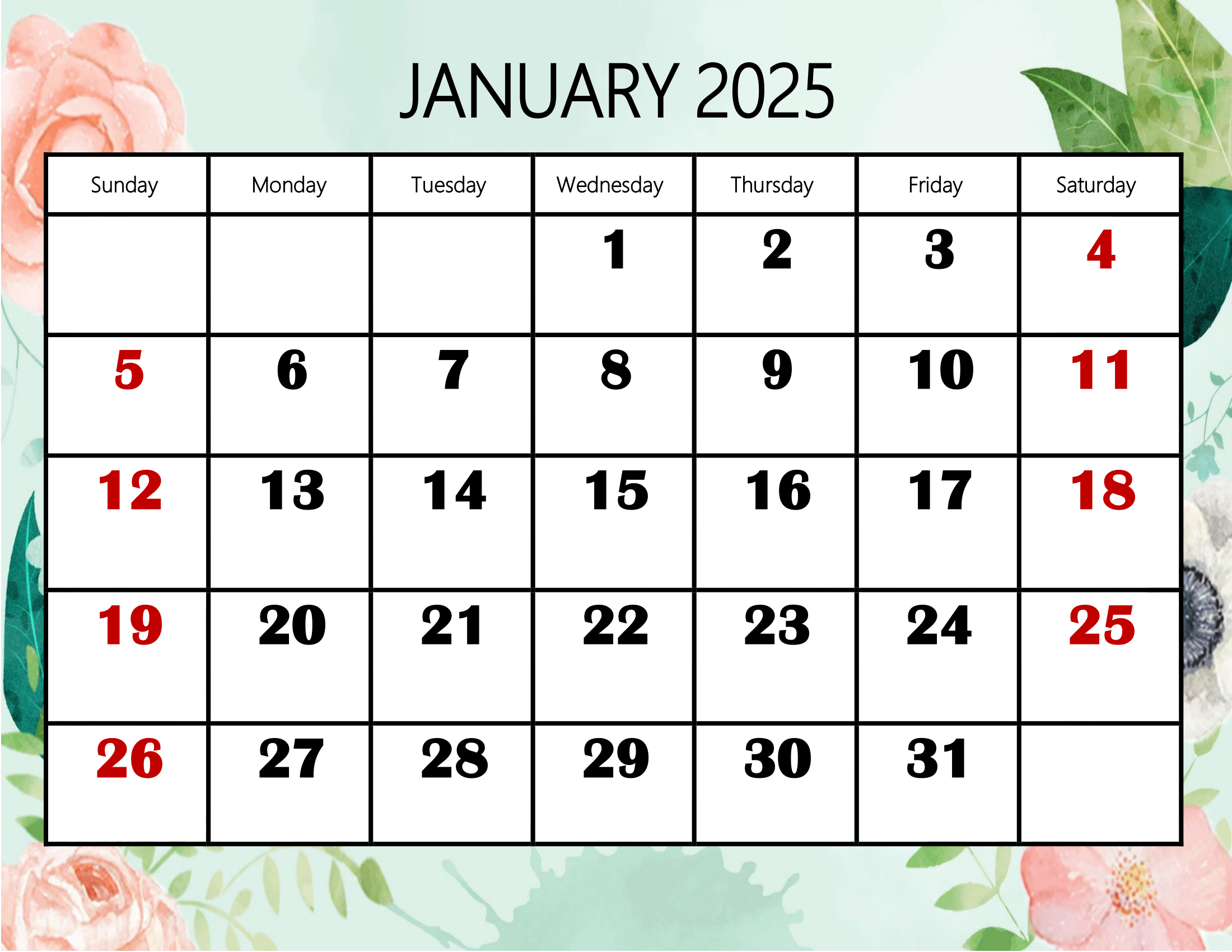 December 2025 January 2026 Calendar Printable 2