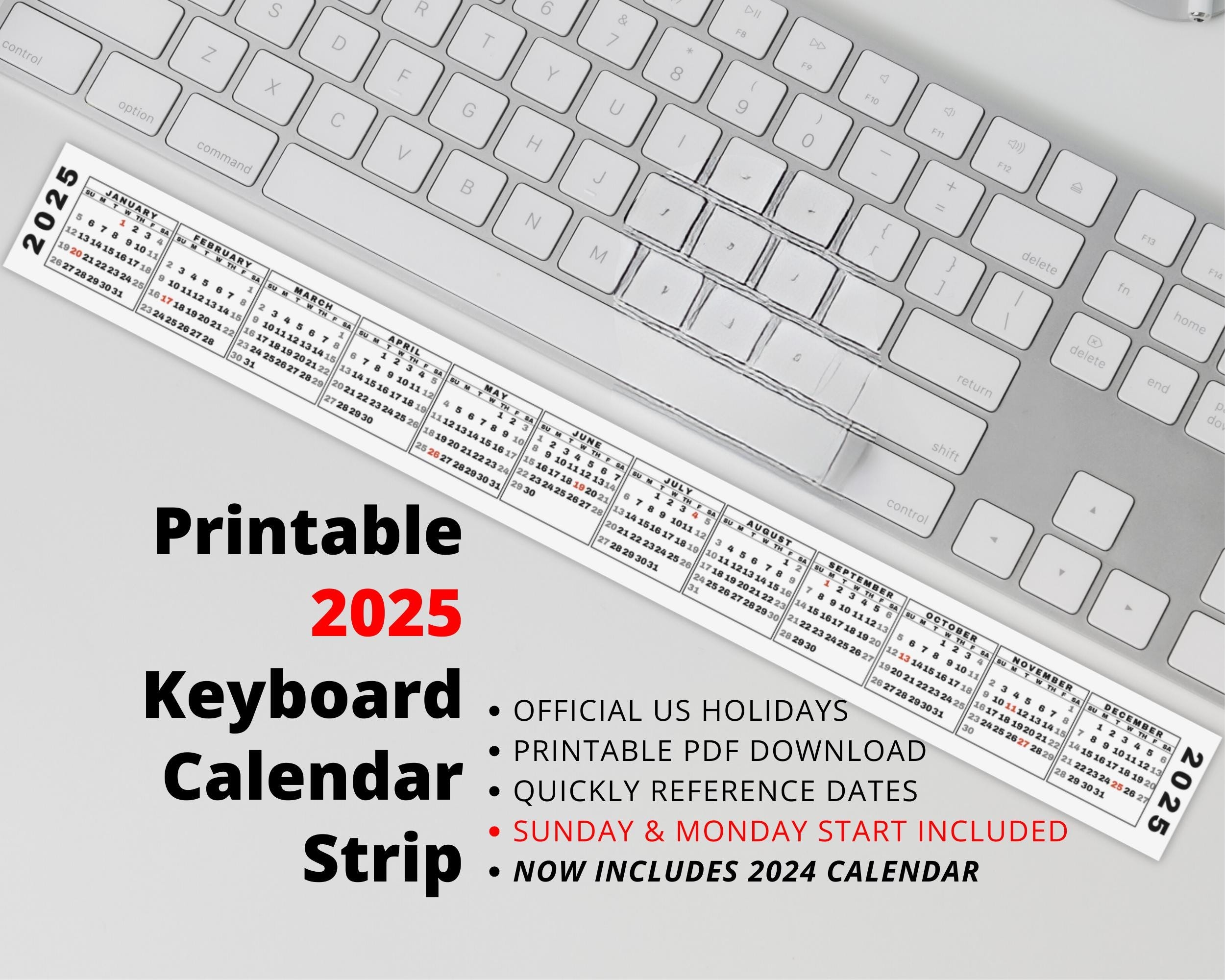 Free Printable 2025 Calendar Strip