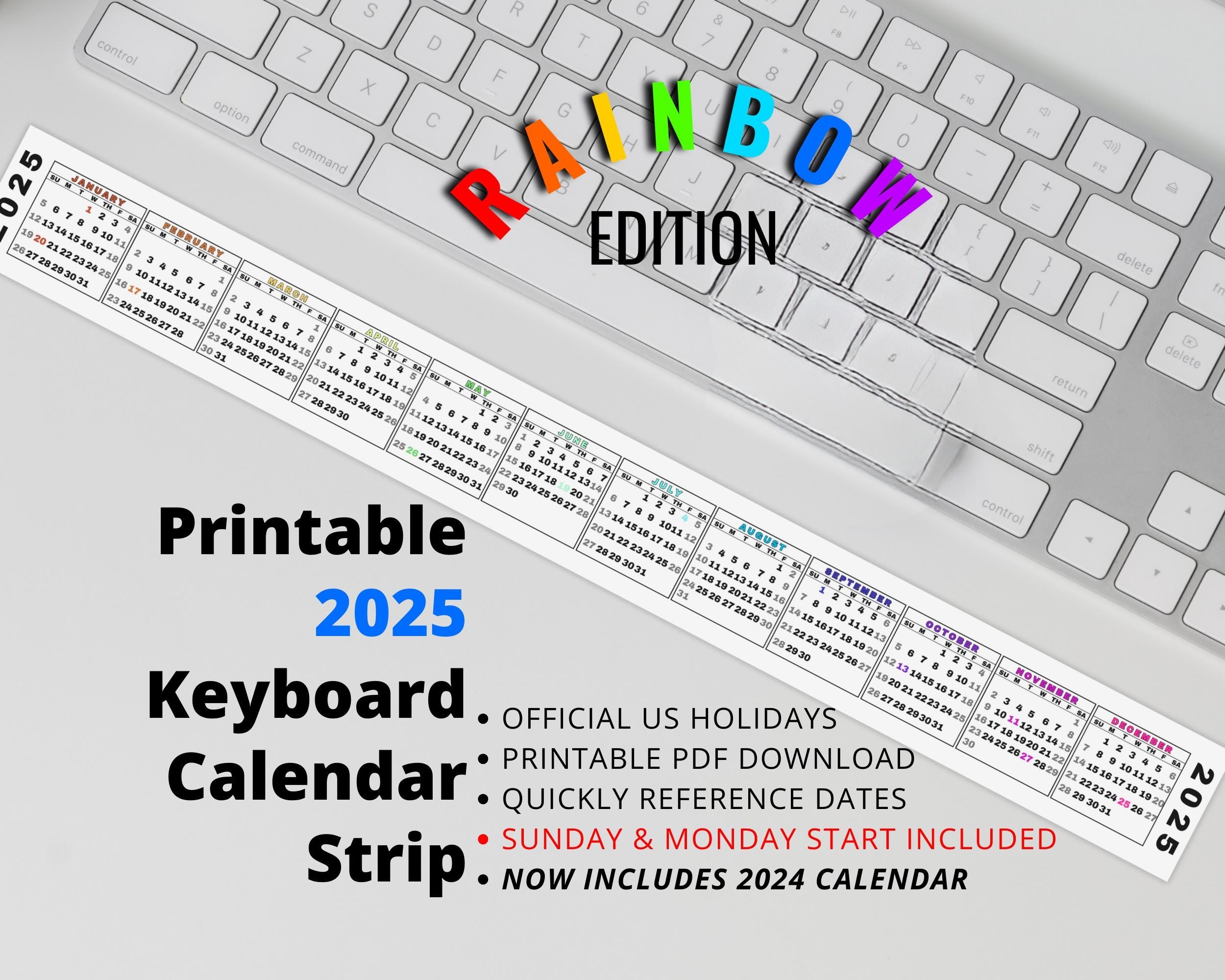 Free Printable 2025 Calendar Strips