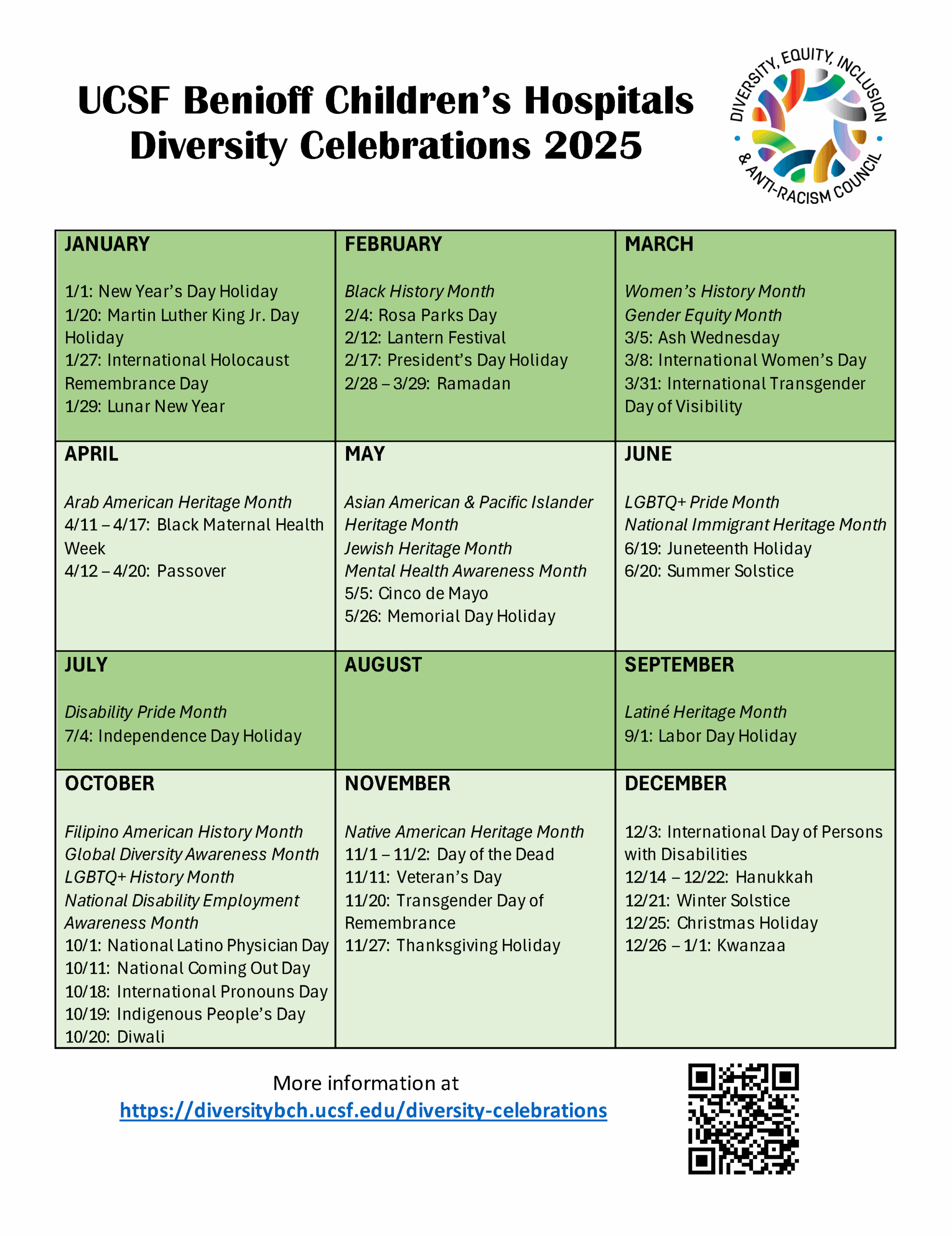 July Diversity And Inclusion Calendar 2025