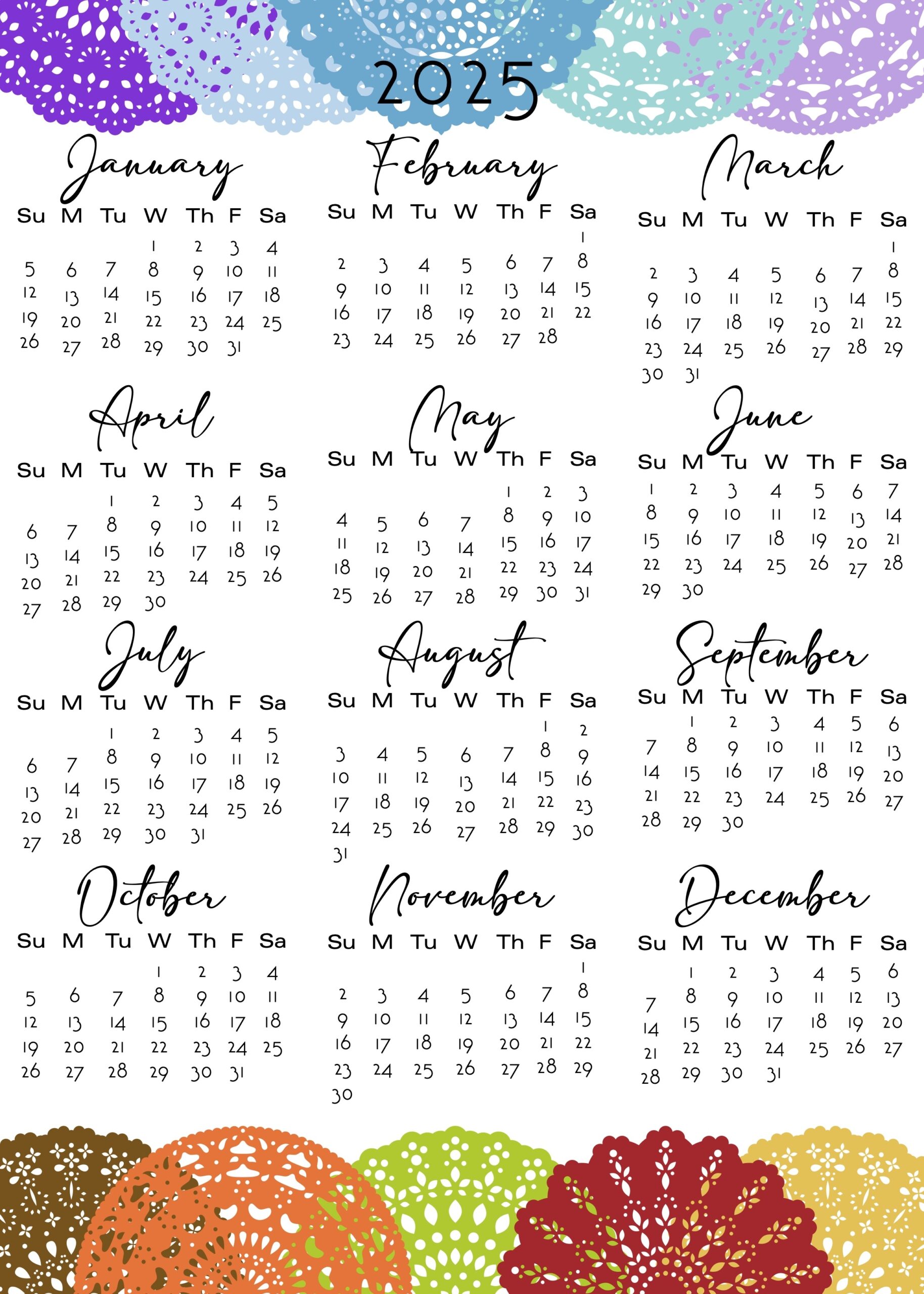 Doily Calendars For 2025 Scrappystickyinkymess